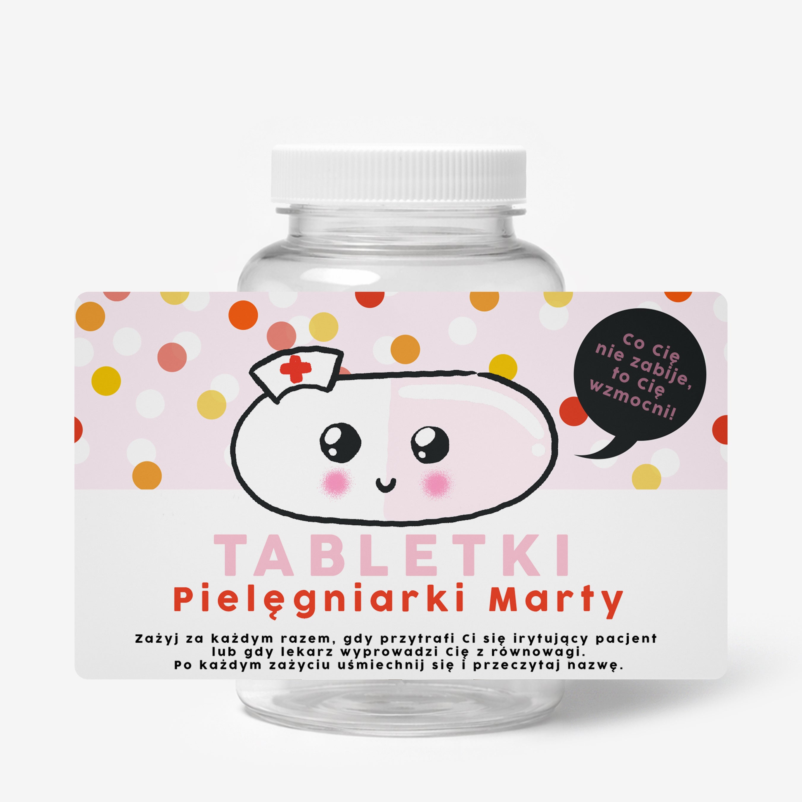 Opakowanie na cukierki z personalizowaną etykietą - prezent dla pielęgniarki pudełko na cukierki
