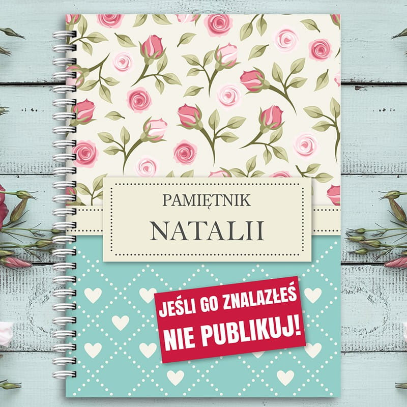 Personalizowany pamiętnik dla nastoletniej dziewczyny - vintage  prezent dla nastolatki pamiętnik vintage