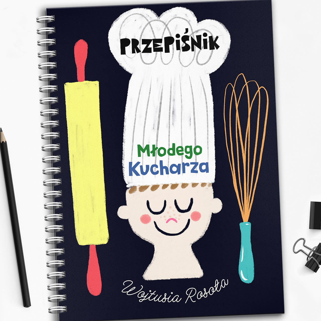 Personalizowany przepiśnik dla młodego kucharza prezent dla kucharza zeszyt na przepisy gadżet dla kucharza