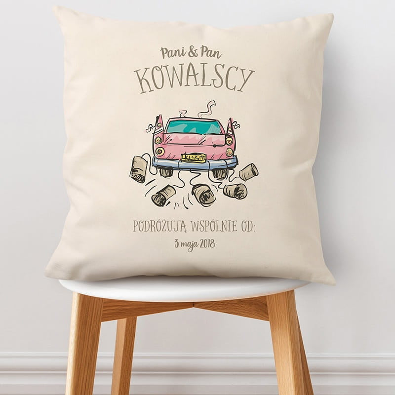 Poduszka na rocznicę ślubu - podróż prezent na rocznicę ślubu prezent dla pary personalizowana poduszka