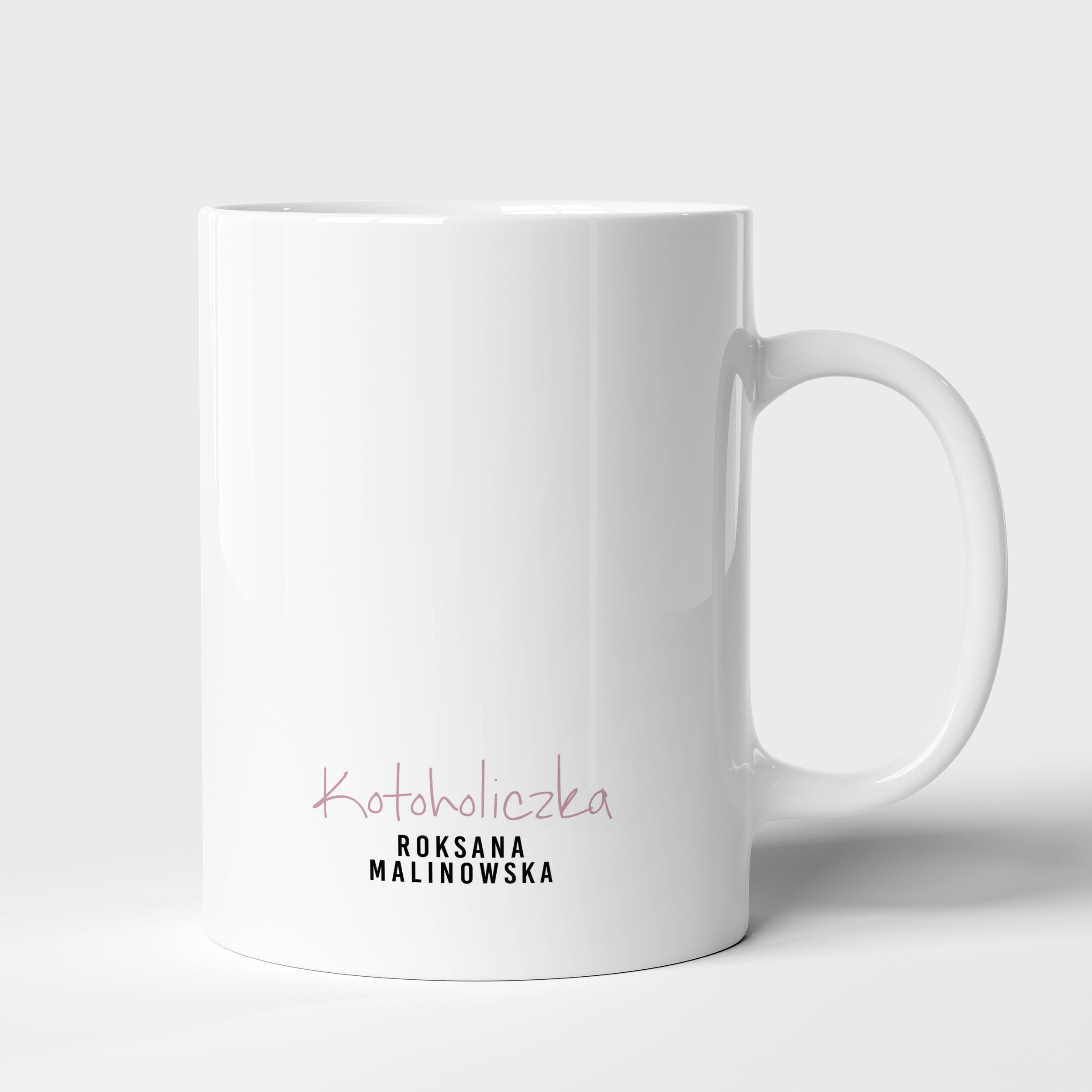 Kubek z dedykacją - Kotoholiczka - prezent dla miłośniczki kotów personalizowany kubek prezent dla kociary