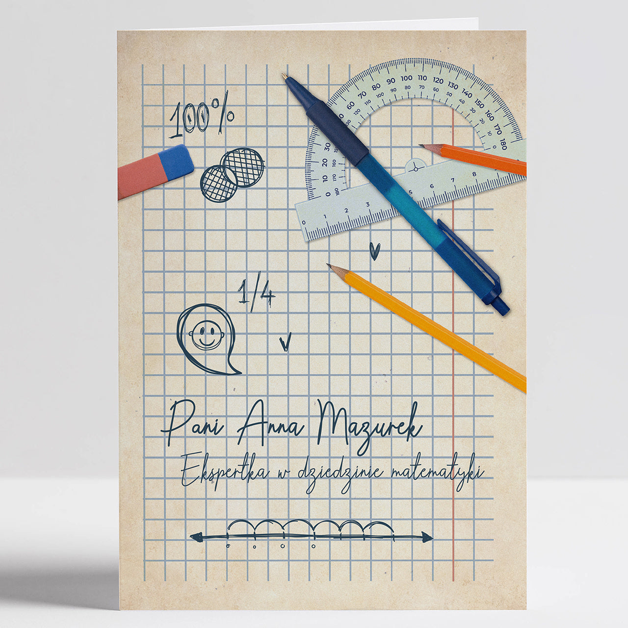 Kartka z życzeniami dla nauczyciela matematyki