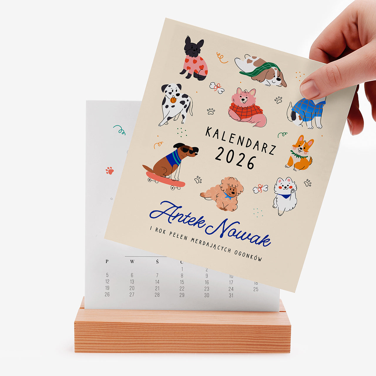 Kalendarz biurkowy dla dzieci - pieski 