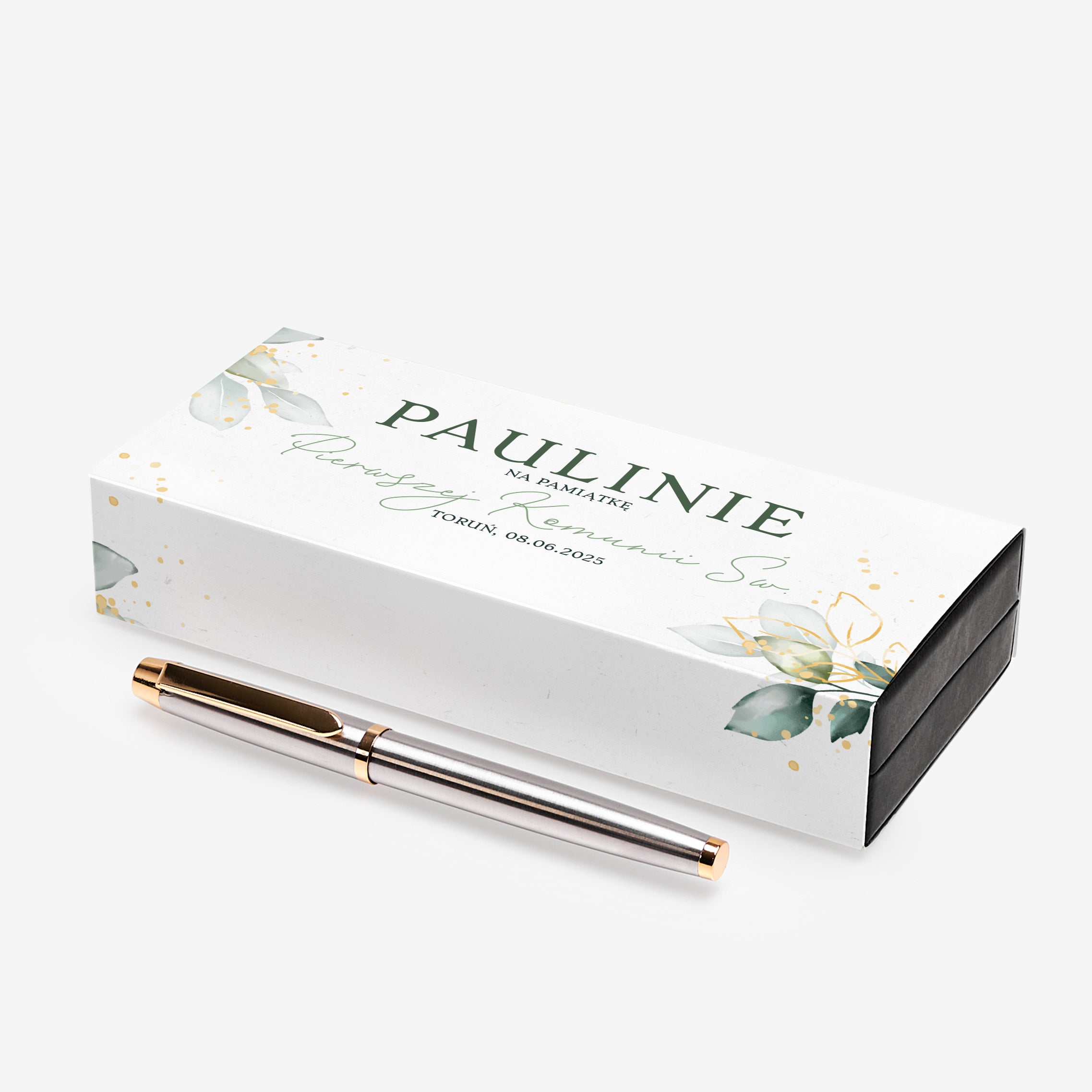 Pióro w personalizowanym opakowaniu - pamiątka komunii pióro wieczne prezent na Pierwszą Komunię Świętą