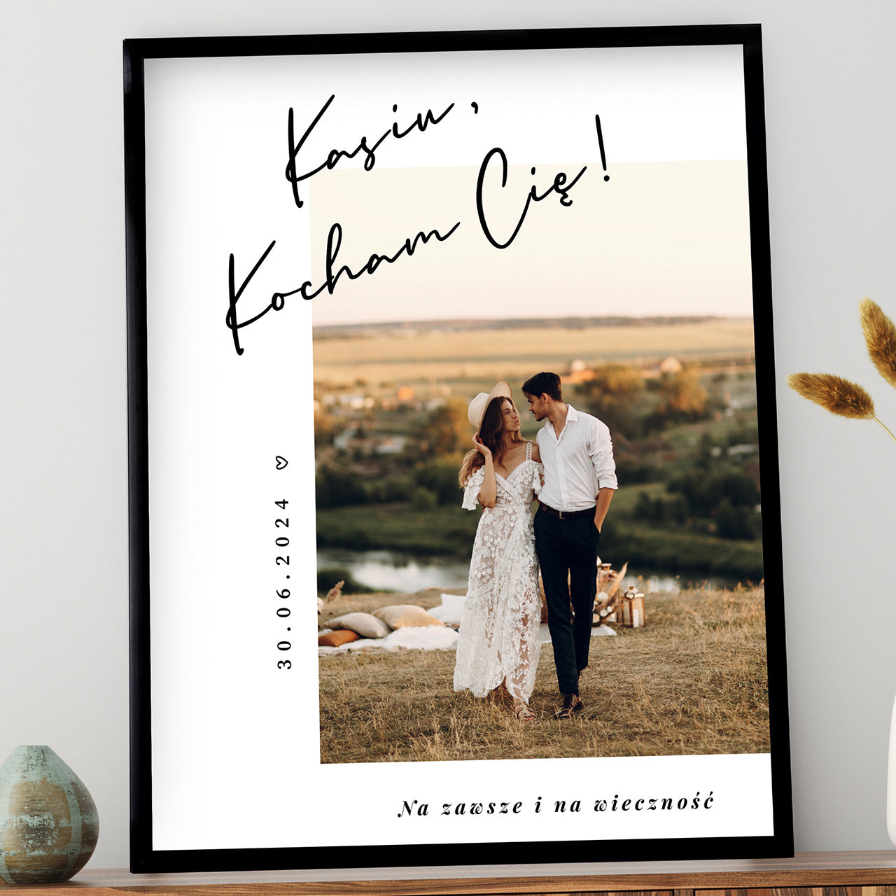 Personalizowany plakat ze zdjęciem - romantyczny prezent na rocznicę ślubu prezent od męża dla żony