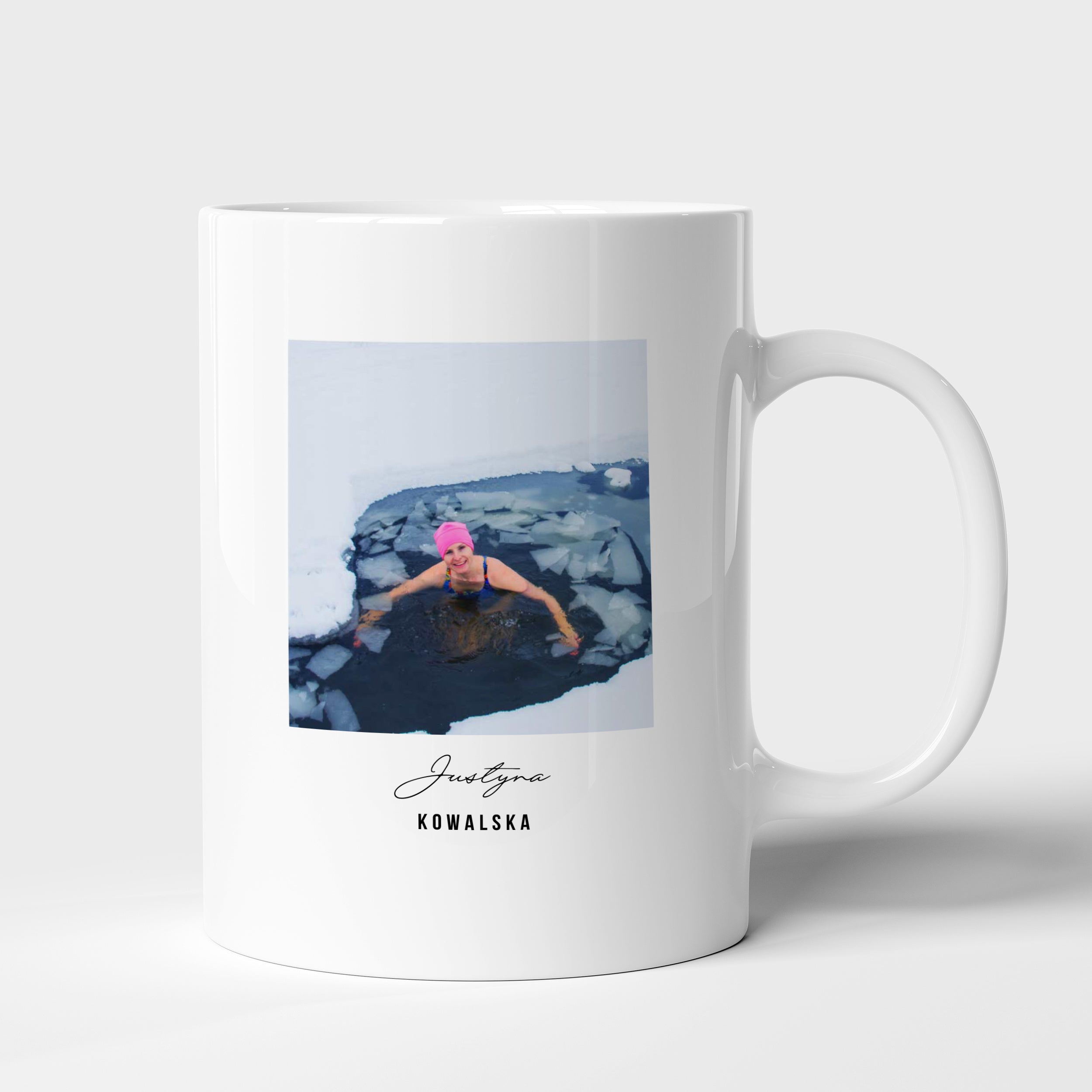 Personalizowany kubek ze zdjęciem - prezent dla miłośnika morsowania kubek personalizowany prezent dla morsa