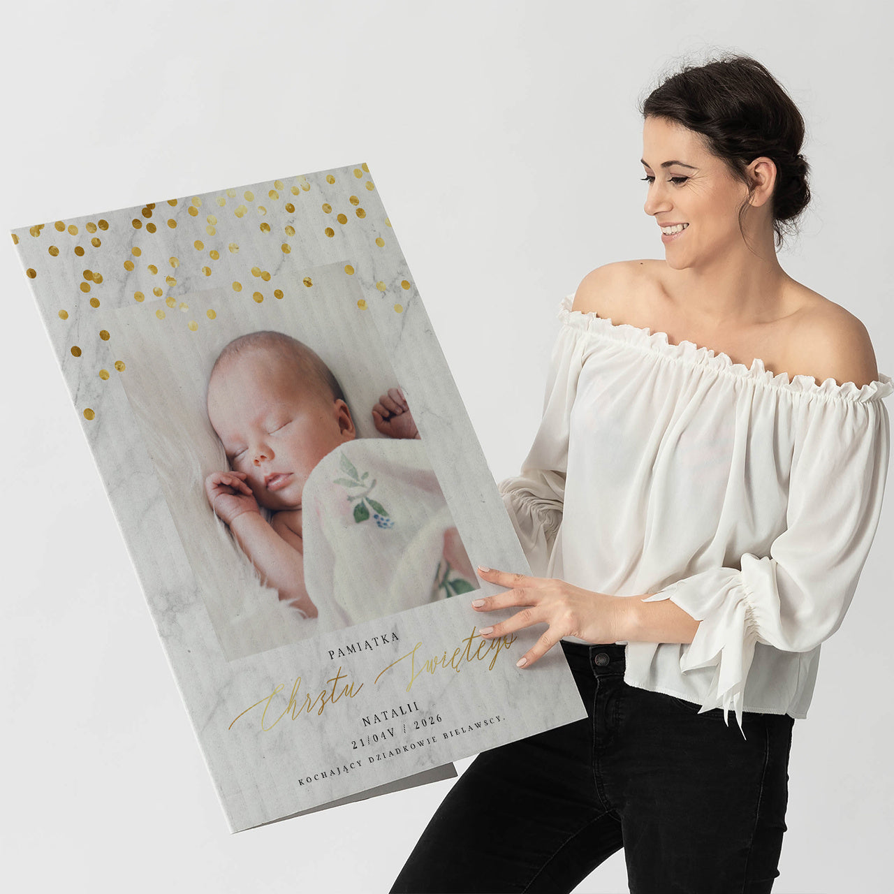 Personalizowana wielka kartka na Chrzciny chłopca - XXL
