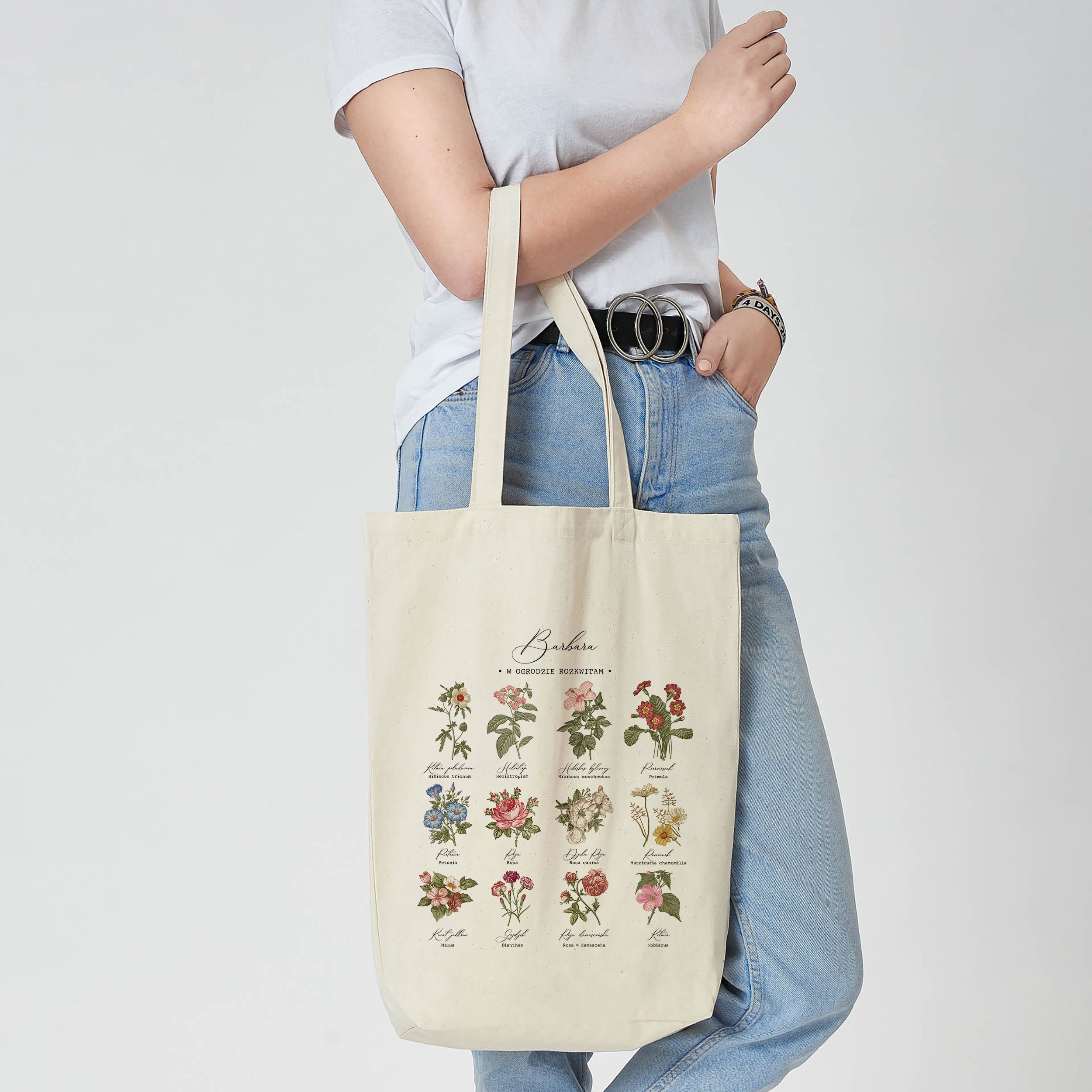 Torba w kwiaty na prezent dla ogrodniczki torba bawełniana prezent dla niej
