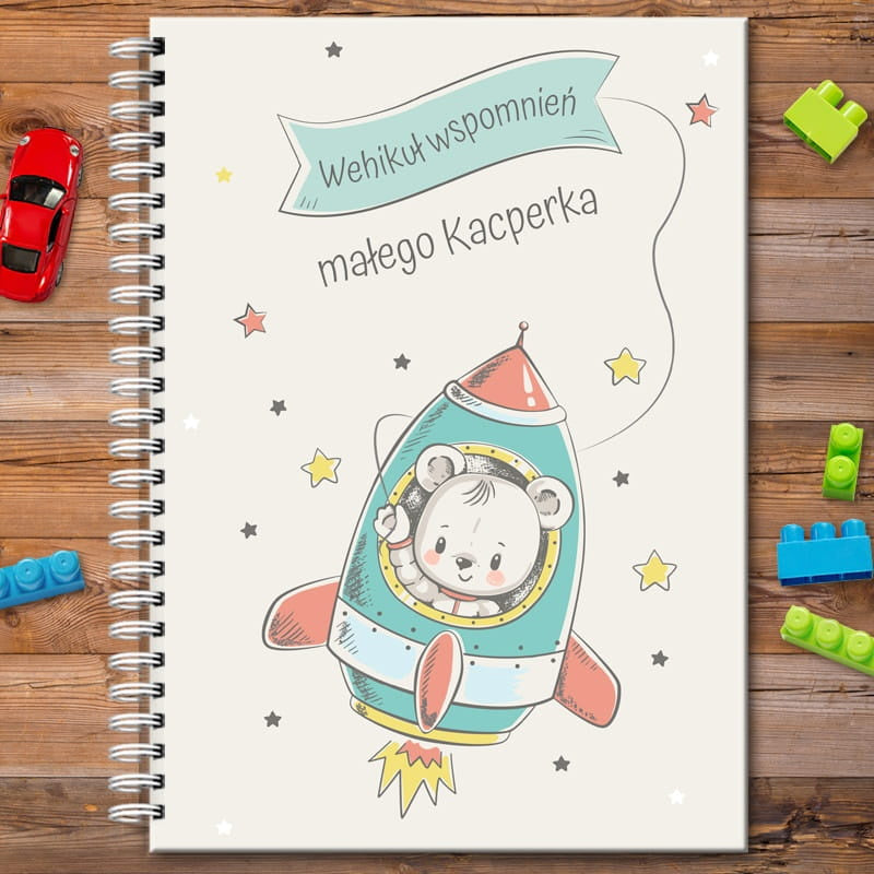 Pierwszy pamiętnik dla dziecka - upominek dla miłośnika kosmosu prezent dla dziecka prezent dla chłopca