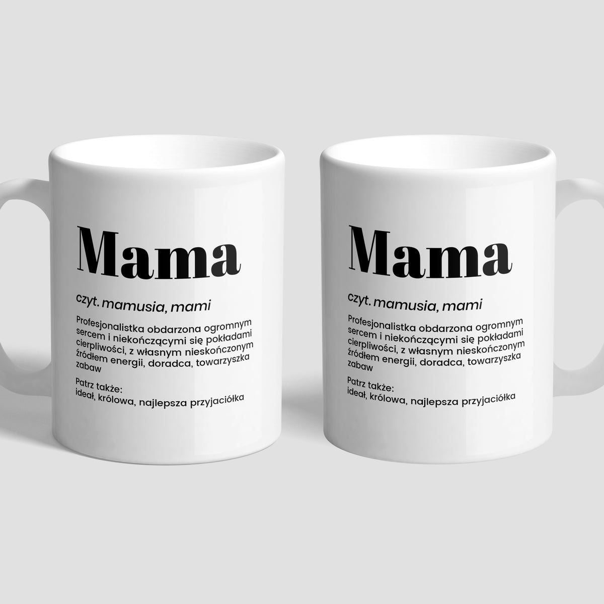 Biały kubek personalizowany - śmieszny prezent dla mamy 