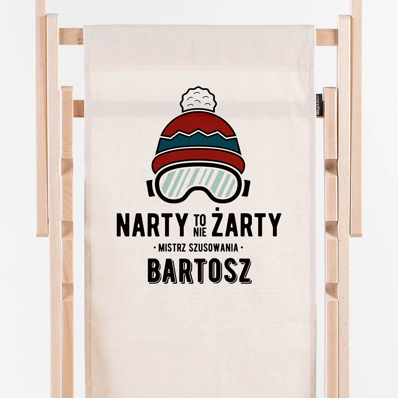Personalizowany leżak dla narciarza leżak personalizowany prezent dla narciarza gadżet dla narciarza
