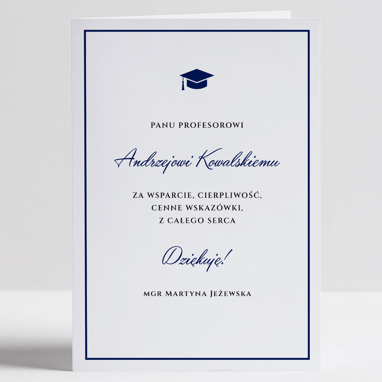 Personalizowana kartka dla promotora kartka personalizowana kartka podziękowanie dla promotora