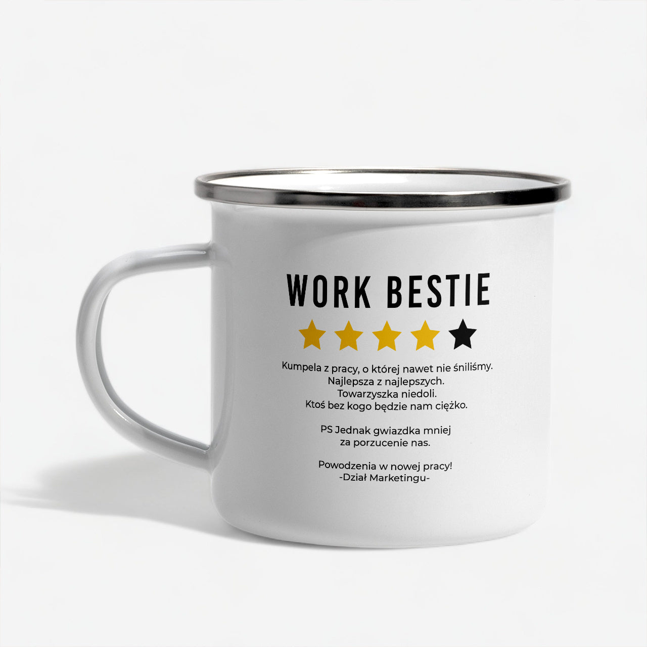 Kubek na odejście z pracy - Work Bestie - prezent dla koleżanki z biura personalizowany kubek