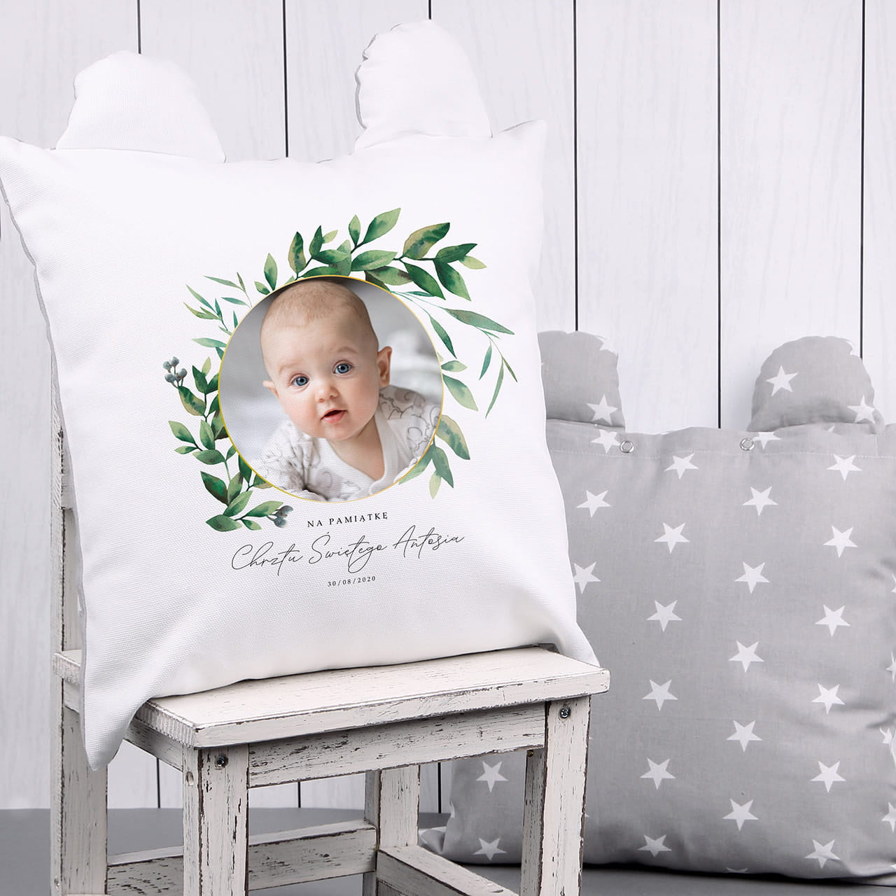Poduszka na Chrzest ze zdjęciem poduszka personalizowana upominek na chrzciny