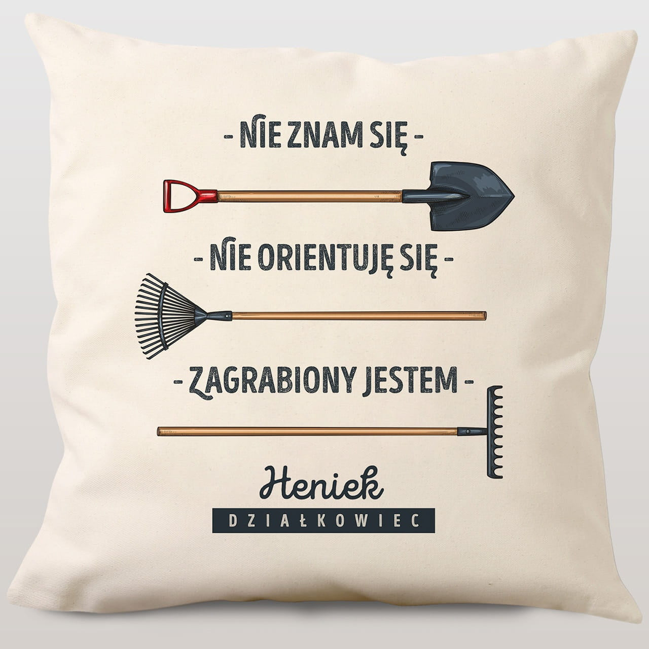 Personalizowana poduszka na prezent dla działkowca