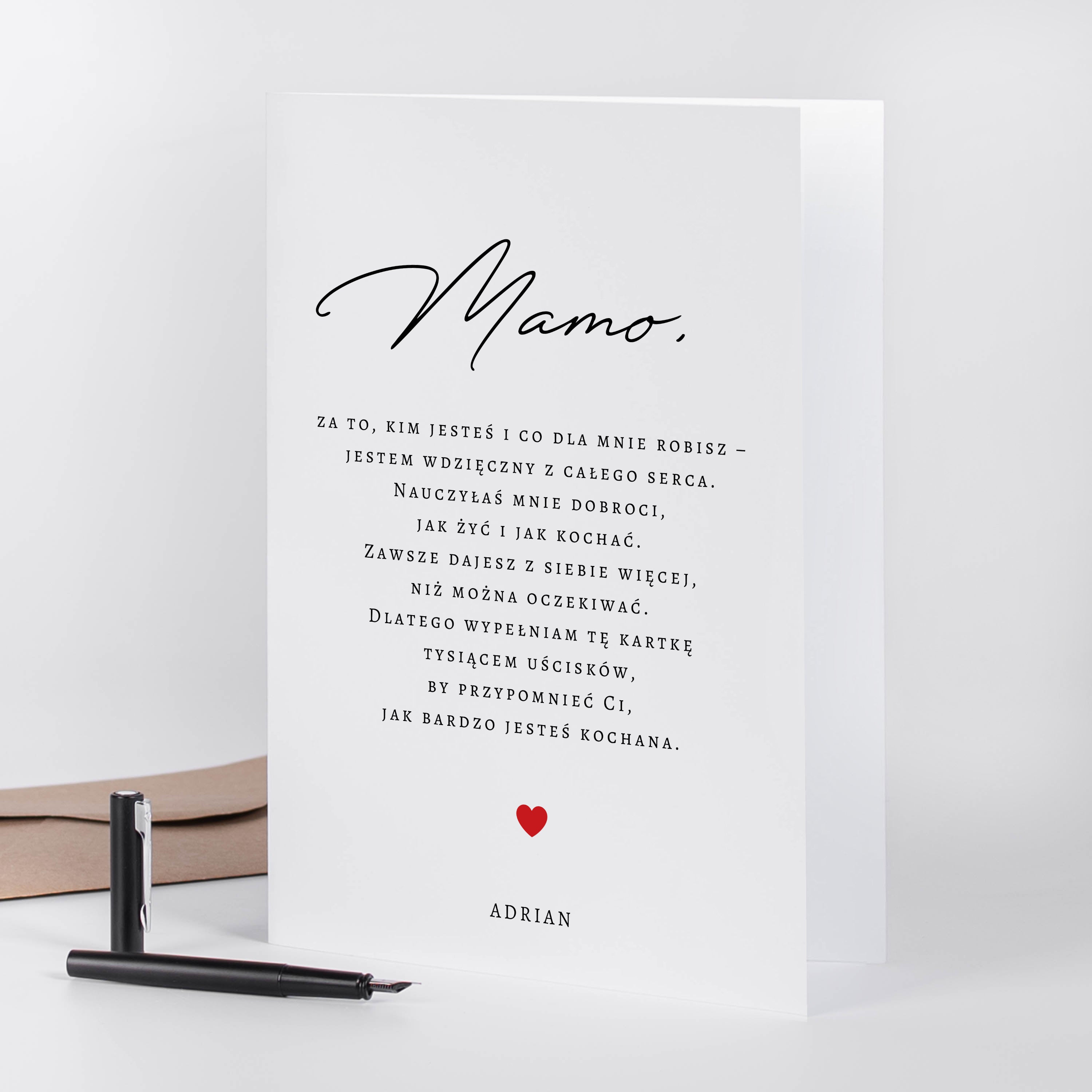 Duża kartka dla mamy - dodatek do prezentu na Dzień Mamy kartka personalizowana dla mamy upominek na Dzień Mamy
