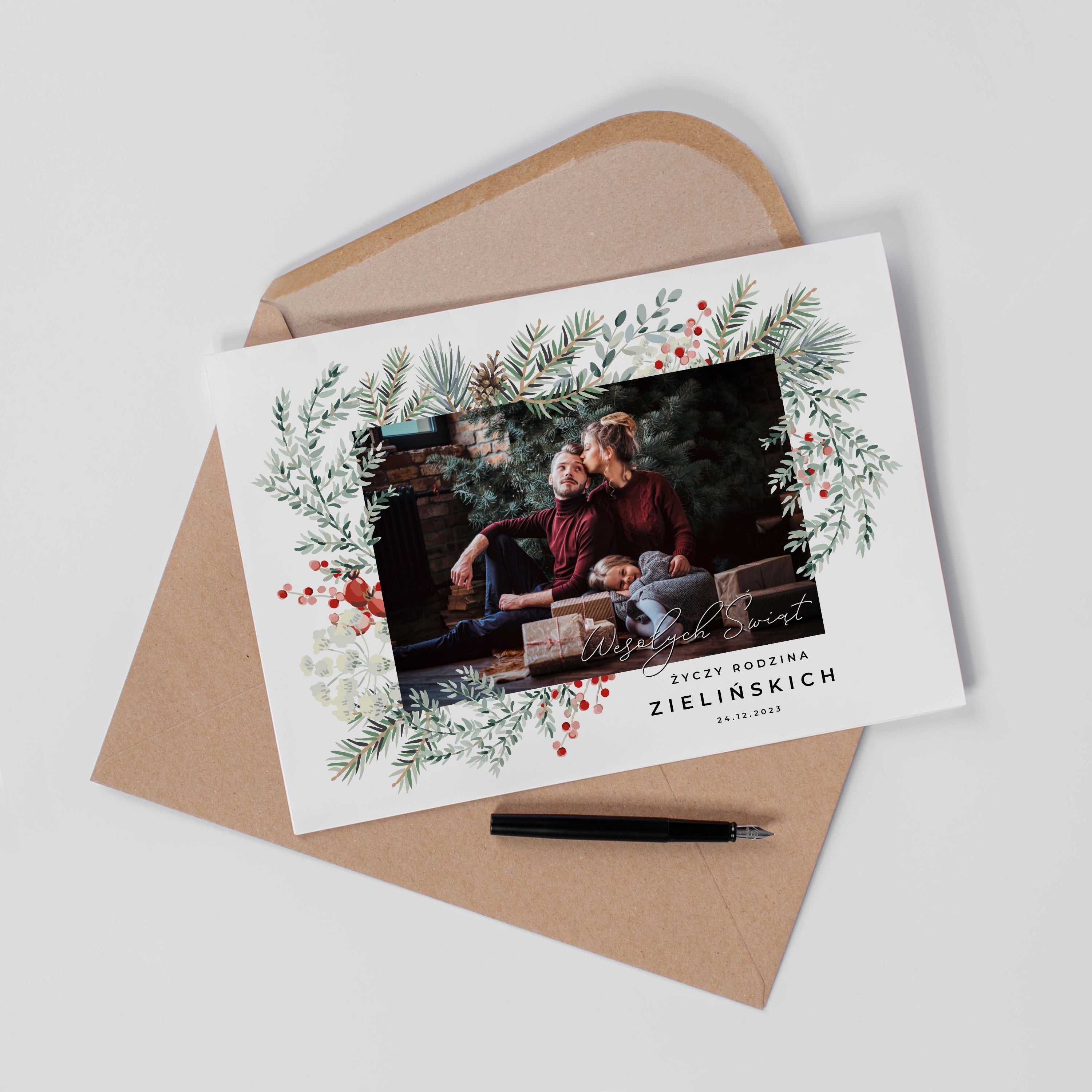 Personalizowana kartka świąteczna Wesołych Świąt upominek świąteczny kartka na święta upominek na święta