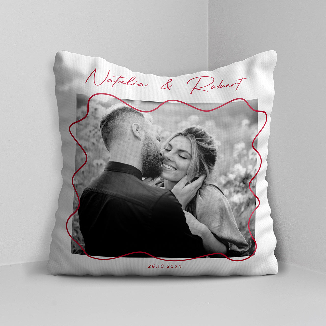 Duża poduszka ze zdjęciem na rocznicę związku prezent na rocznicę związku poduszka personalizowana