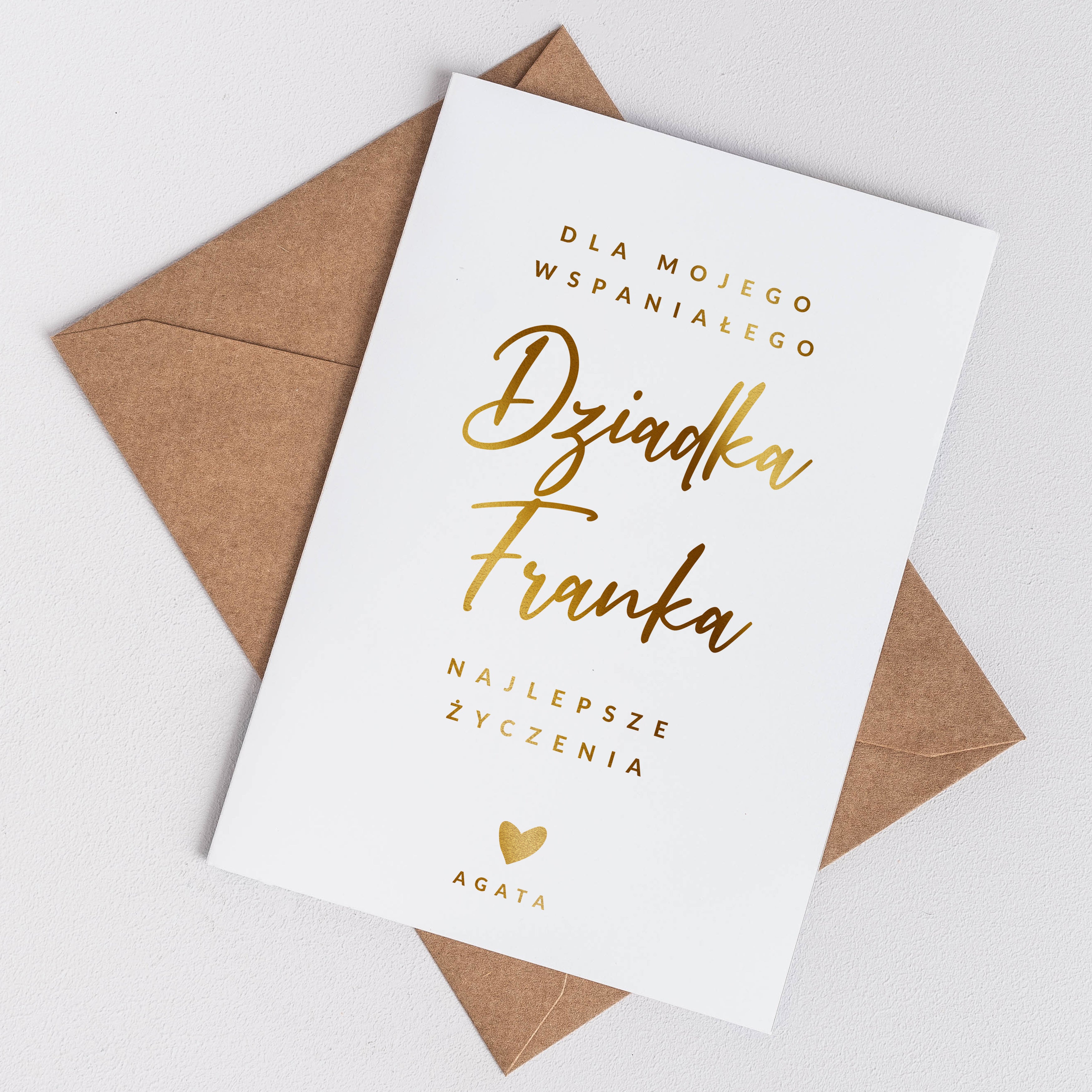 Personalizowana kartka ze złoceniem dla dziadka