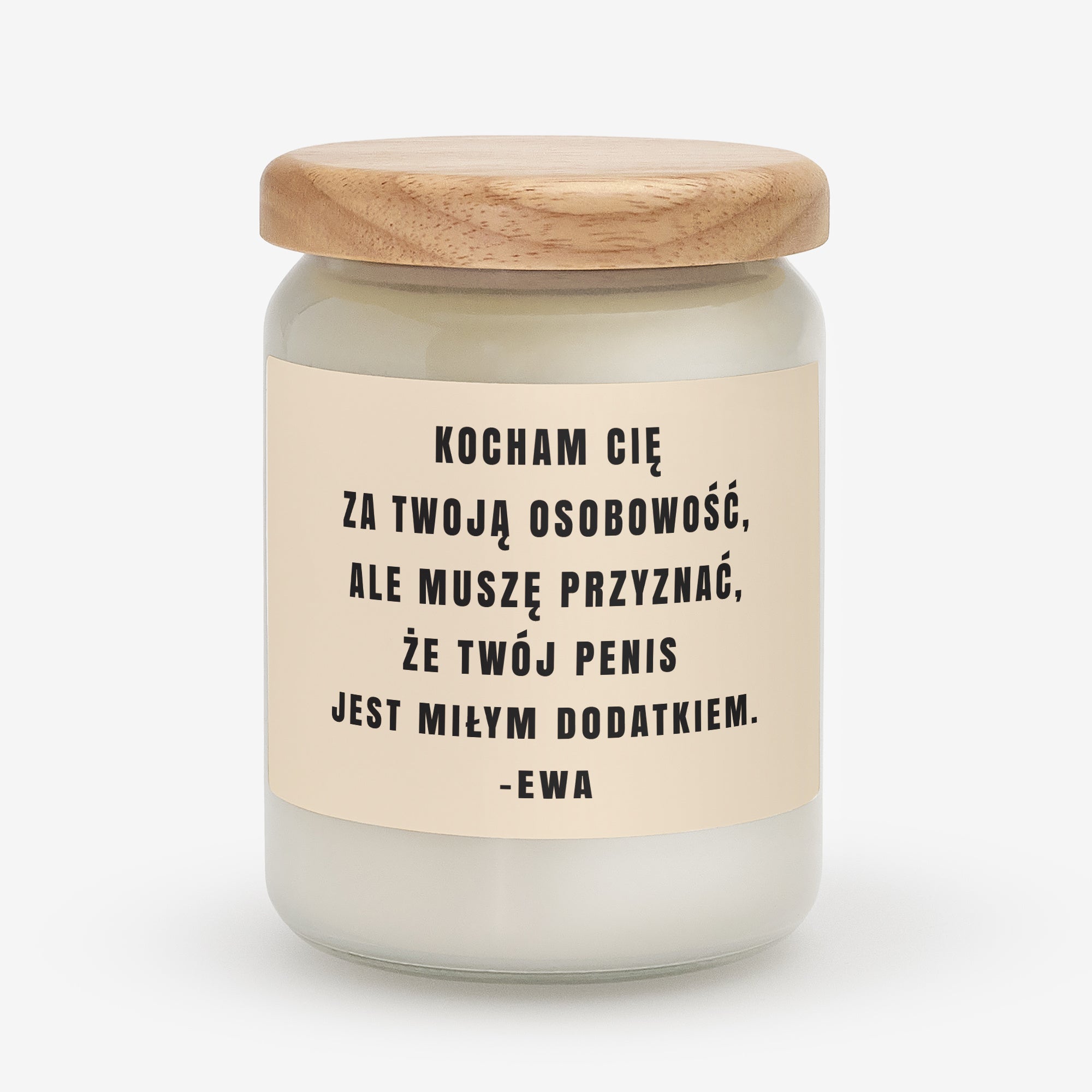 Śmieszna świeca personalizowana dla faceta - prezent na walentynki świeczka na walentynki