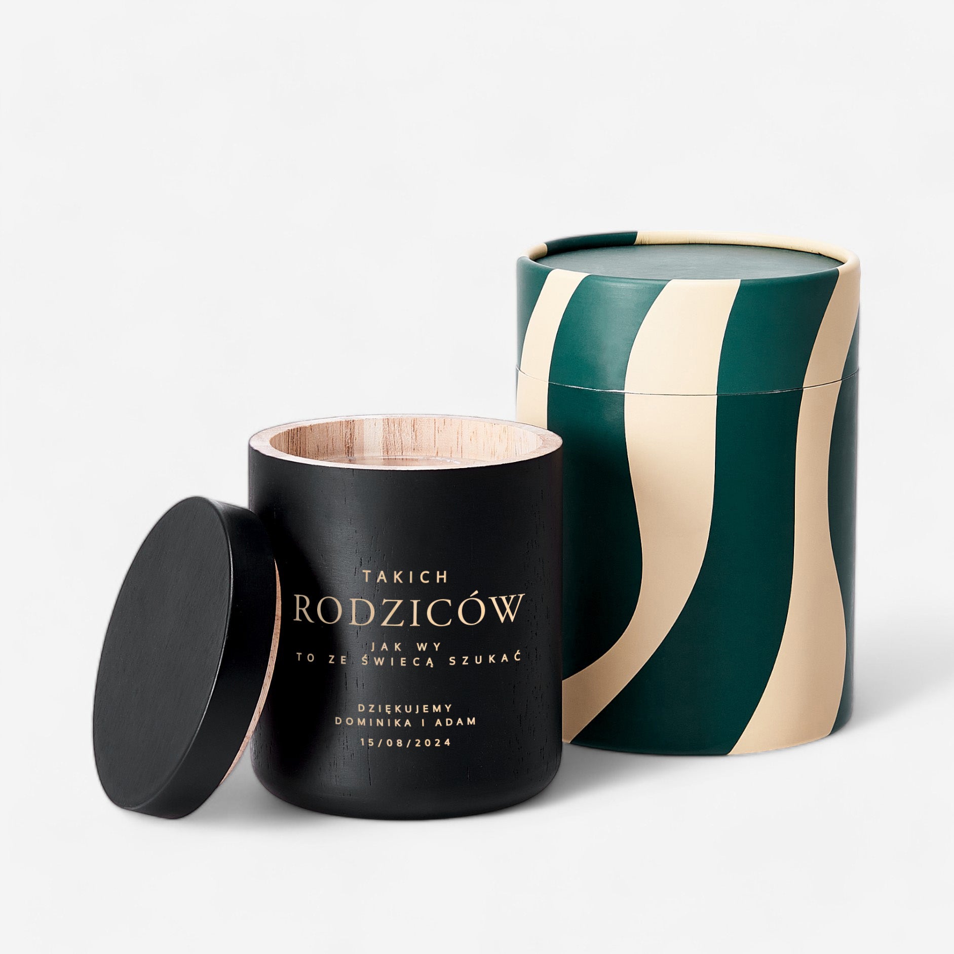 Świeca z podziękowaniem dla rodziców
