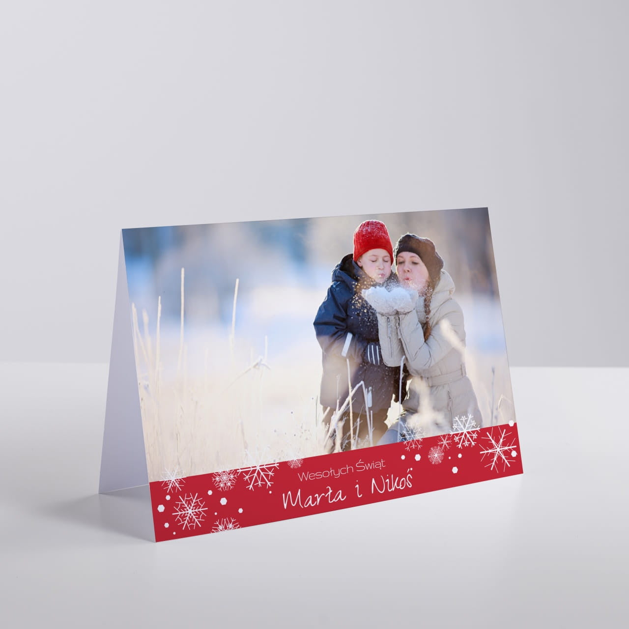 Świąteczna kartka ze zdjęciem i personalizacją
