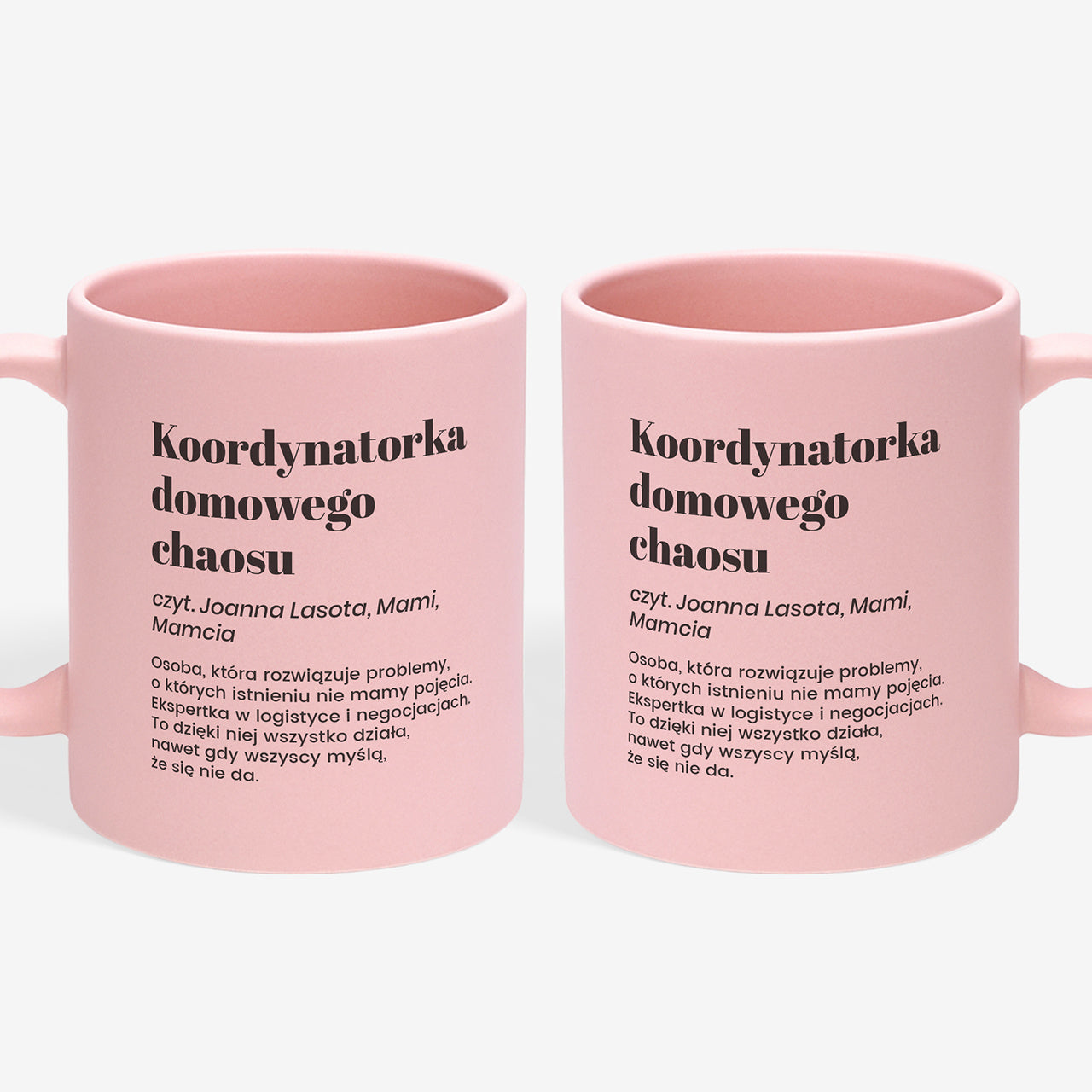 Różowy personalizowany kubek dla mamy 