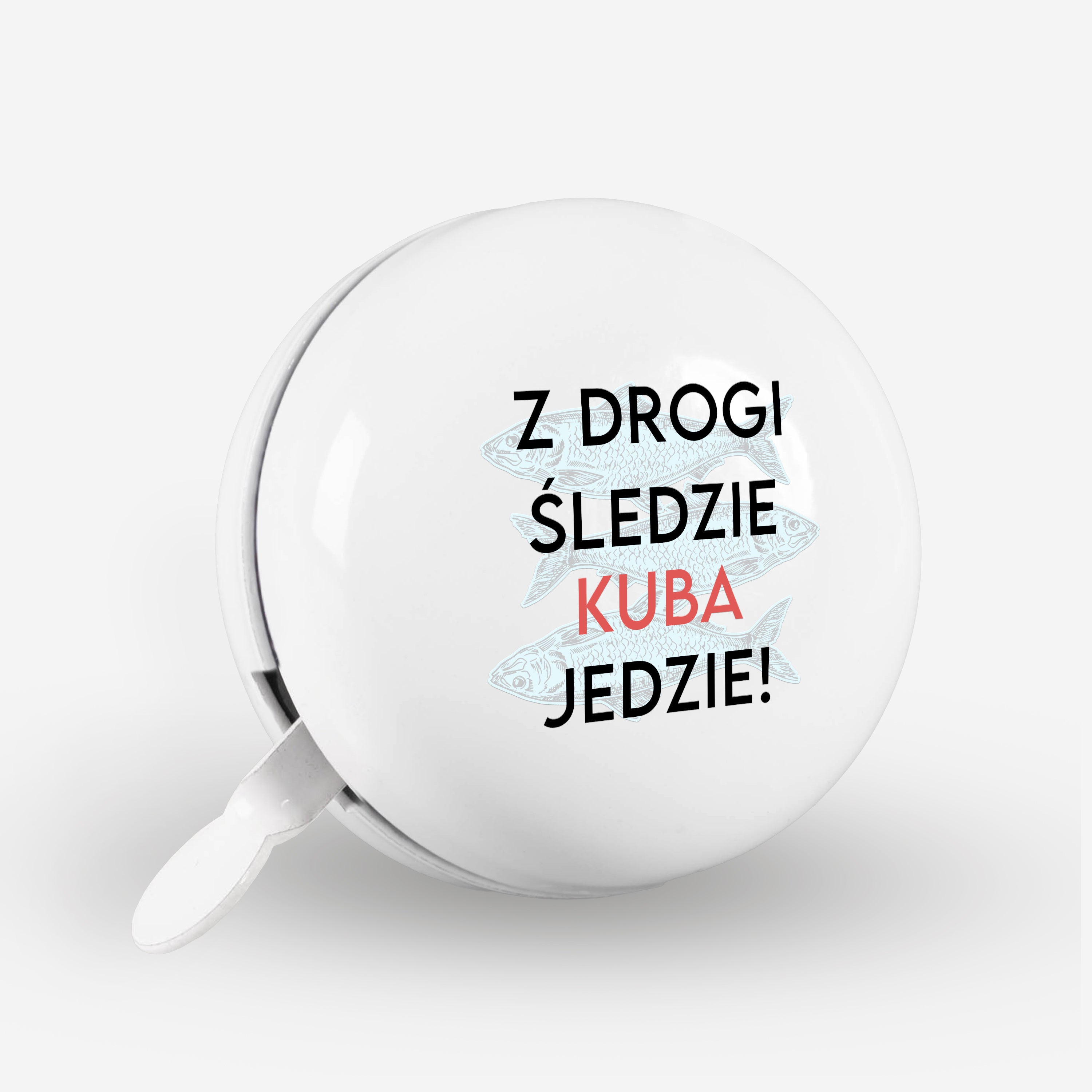 Dzwonek rowerowy ze śmiesznym napisem i imieniem - prezent dla rowerzysty