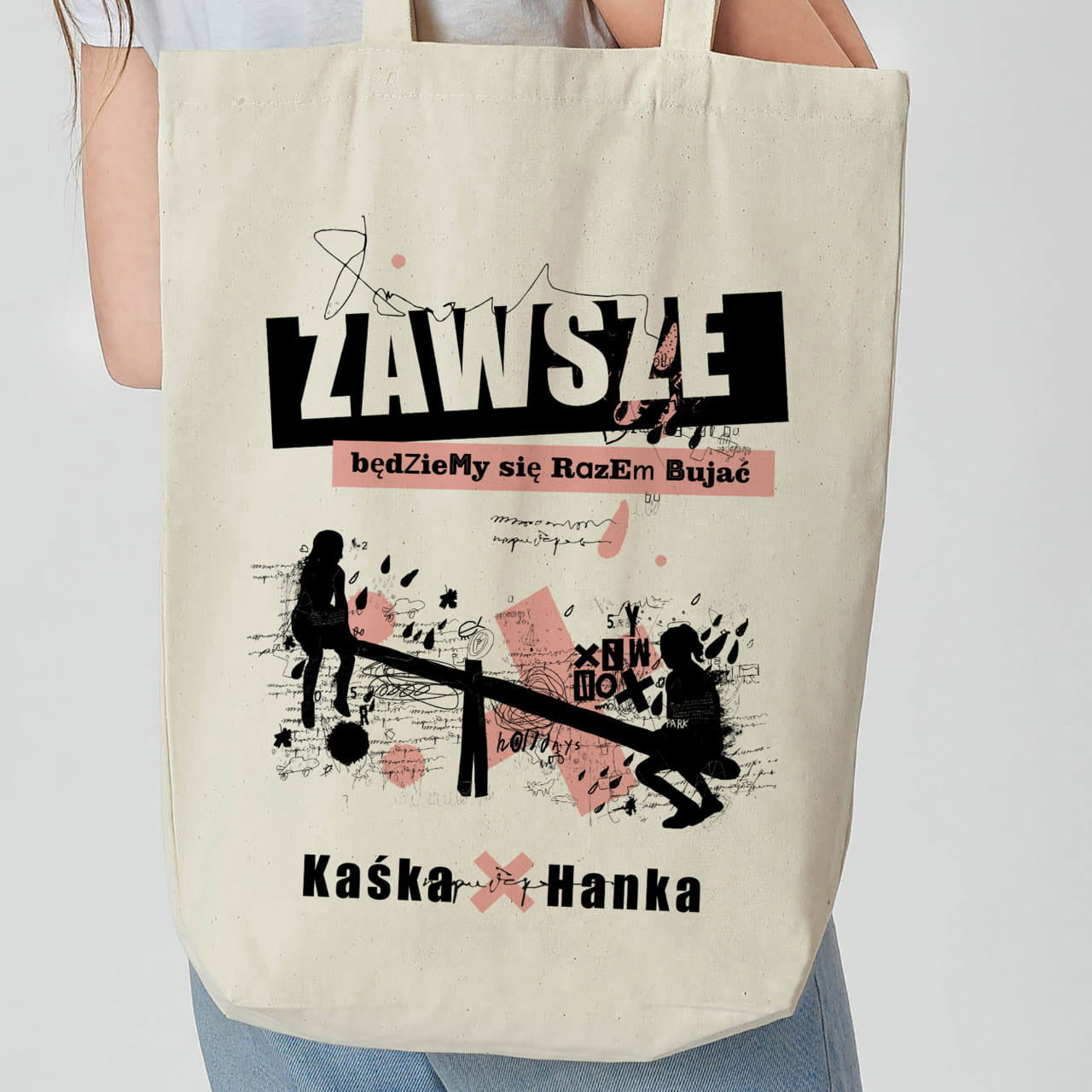 Torba bawełniana na zakupy - prezent dla przyjaciółki personalizowana torba torba z nadrukiem torba dla niej