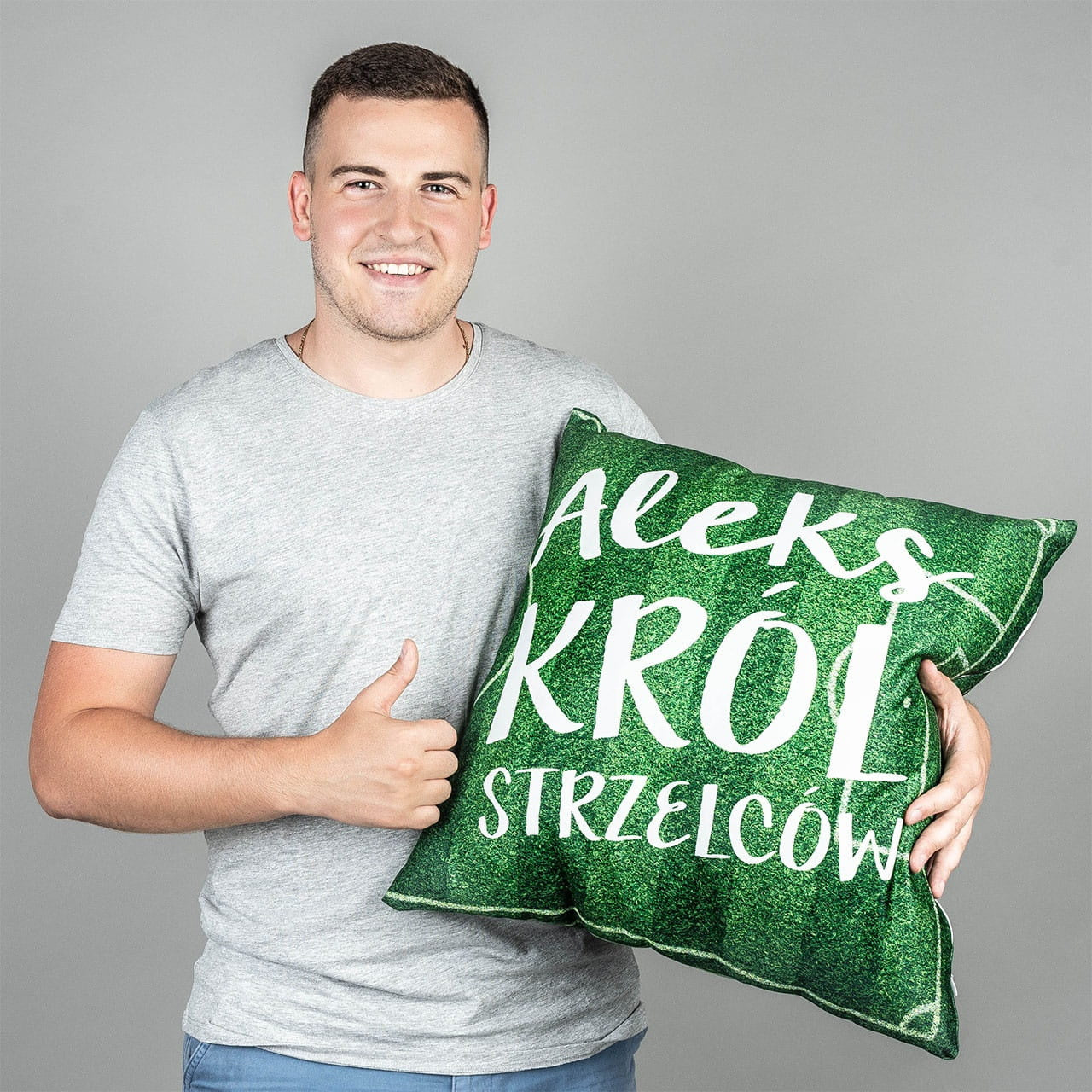 Poduszka dla piłkarza - król strzelców prezent dla fana piłki nożnej prezent dla piłkarza personalizowana poduszka