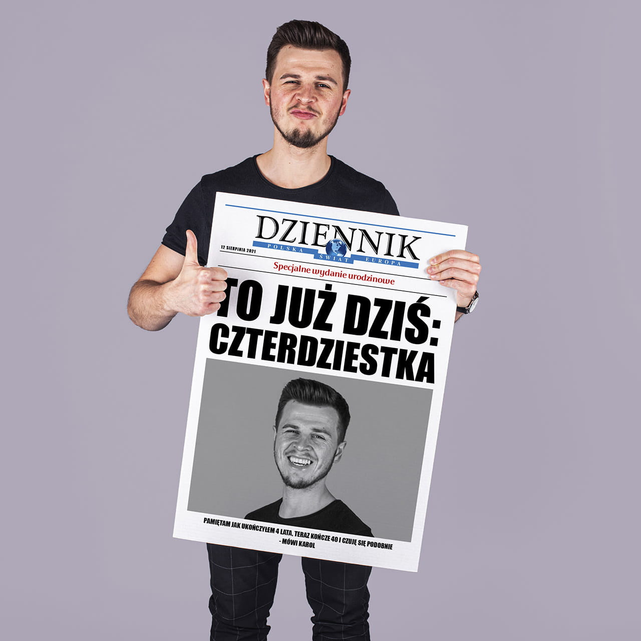 Kartka na 40 dla niego - To Już Dziś - kartka XXL