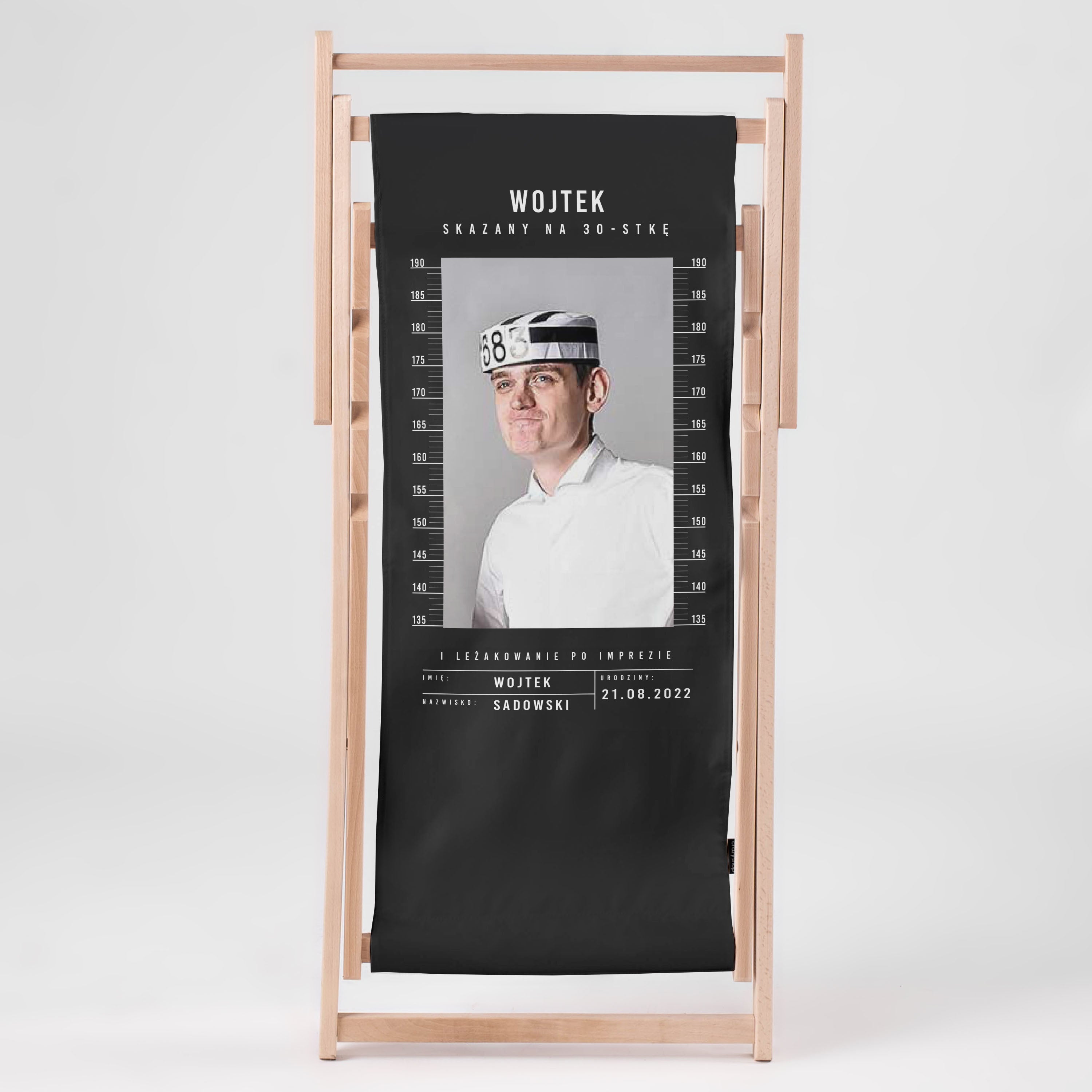 Personalizowany leżak ze zdjęciem - prezent na 30 urodziny