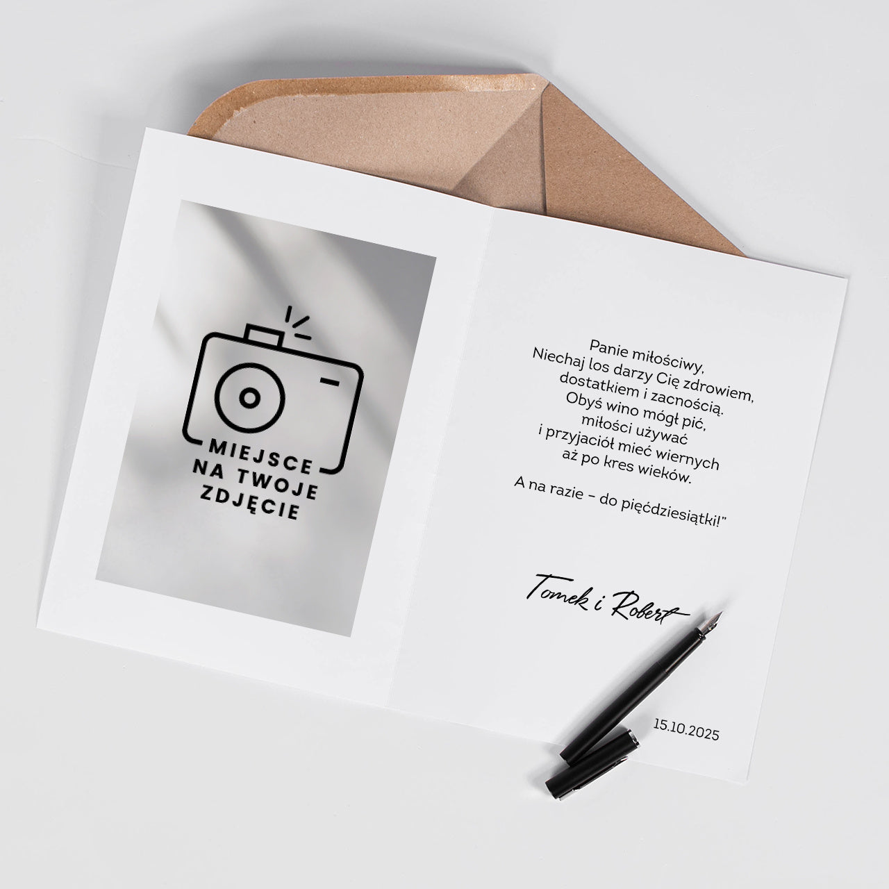 Śmieszna kartka na urodziny A4 - Żyj Wiecznie kartka personalizowana upominek na urodziny