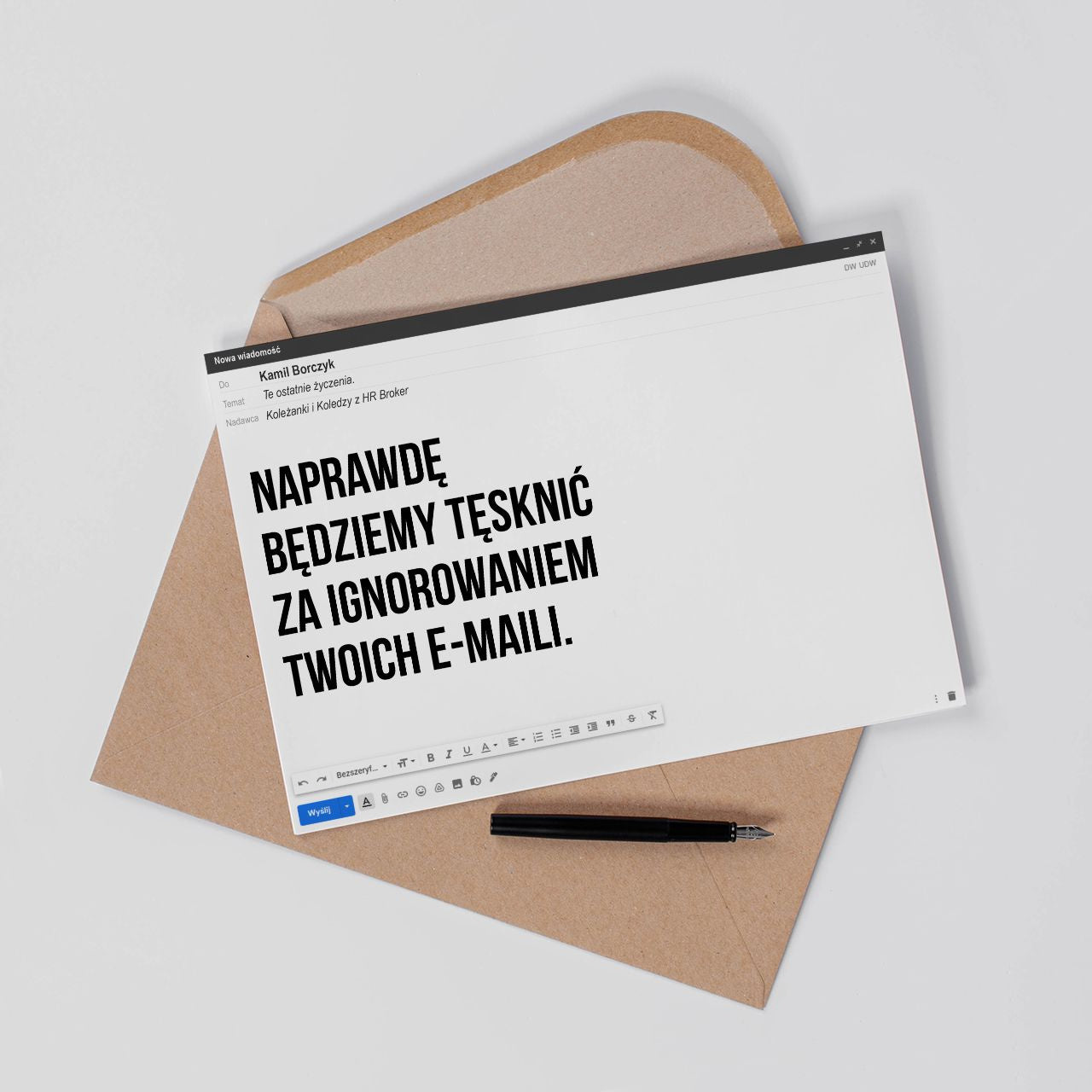 Kartka na odejście kolegi z pracy A4 - E-MAIL