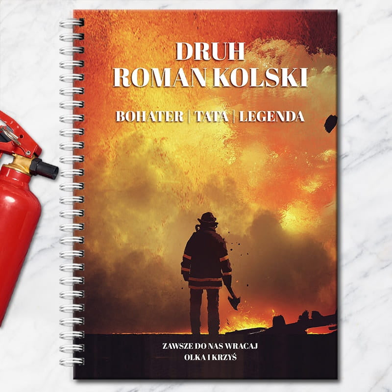 Personalizowany notatnik dla strażaka na urodziny prezent dla strażaka na urodziny personalizowany notatnik