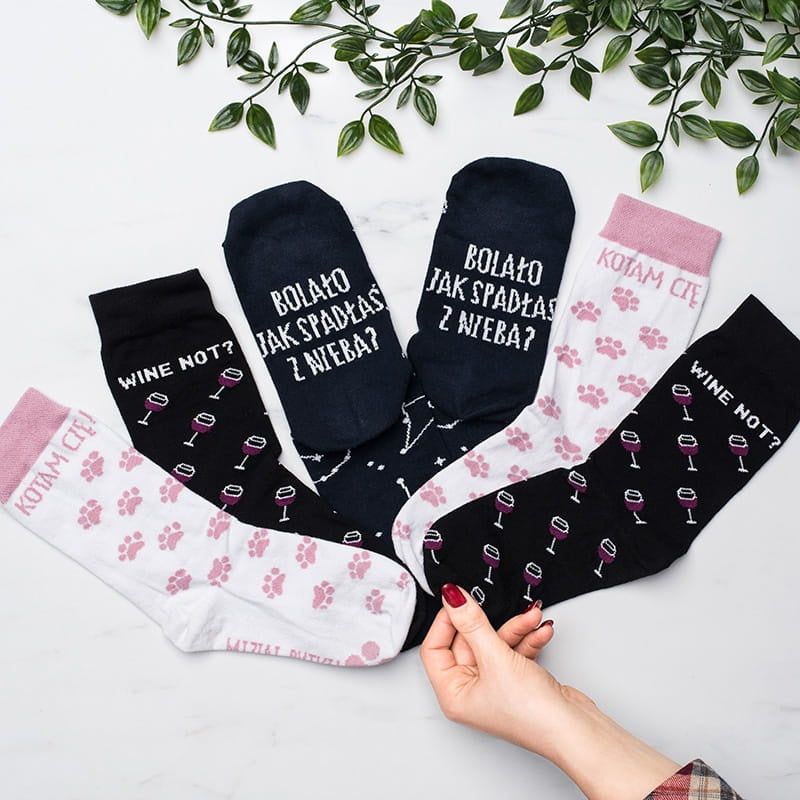 Śmieszne skarpetki dla Niej 3 pary skarpetki na prezent śmieszny prezent dla dziewczyny śmieszne skarpetki damskie