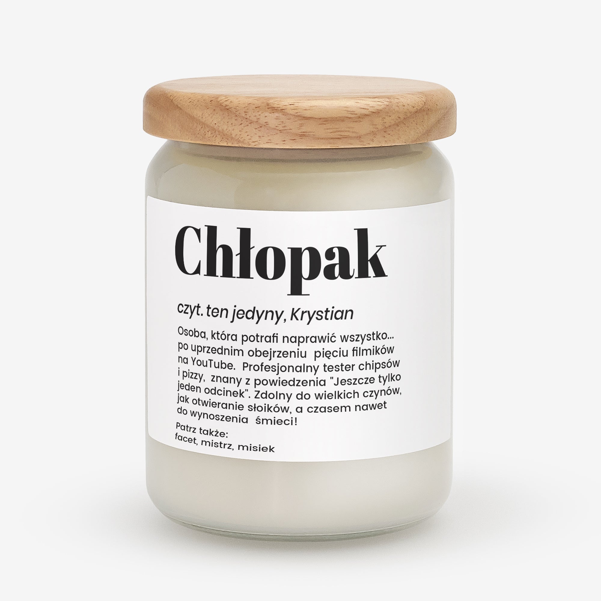 Świeca personalizowana sojowa dla chłopaka - definicja