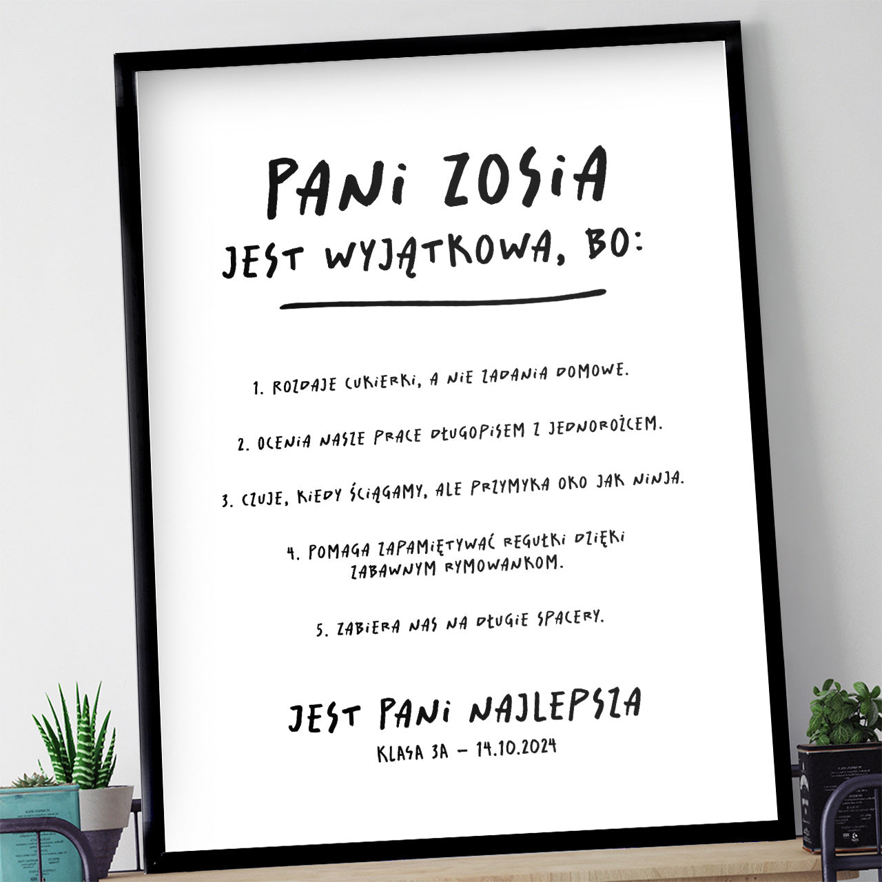 Personalizowany plakat - prezent dla wychowawczyni