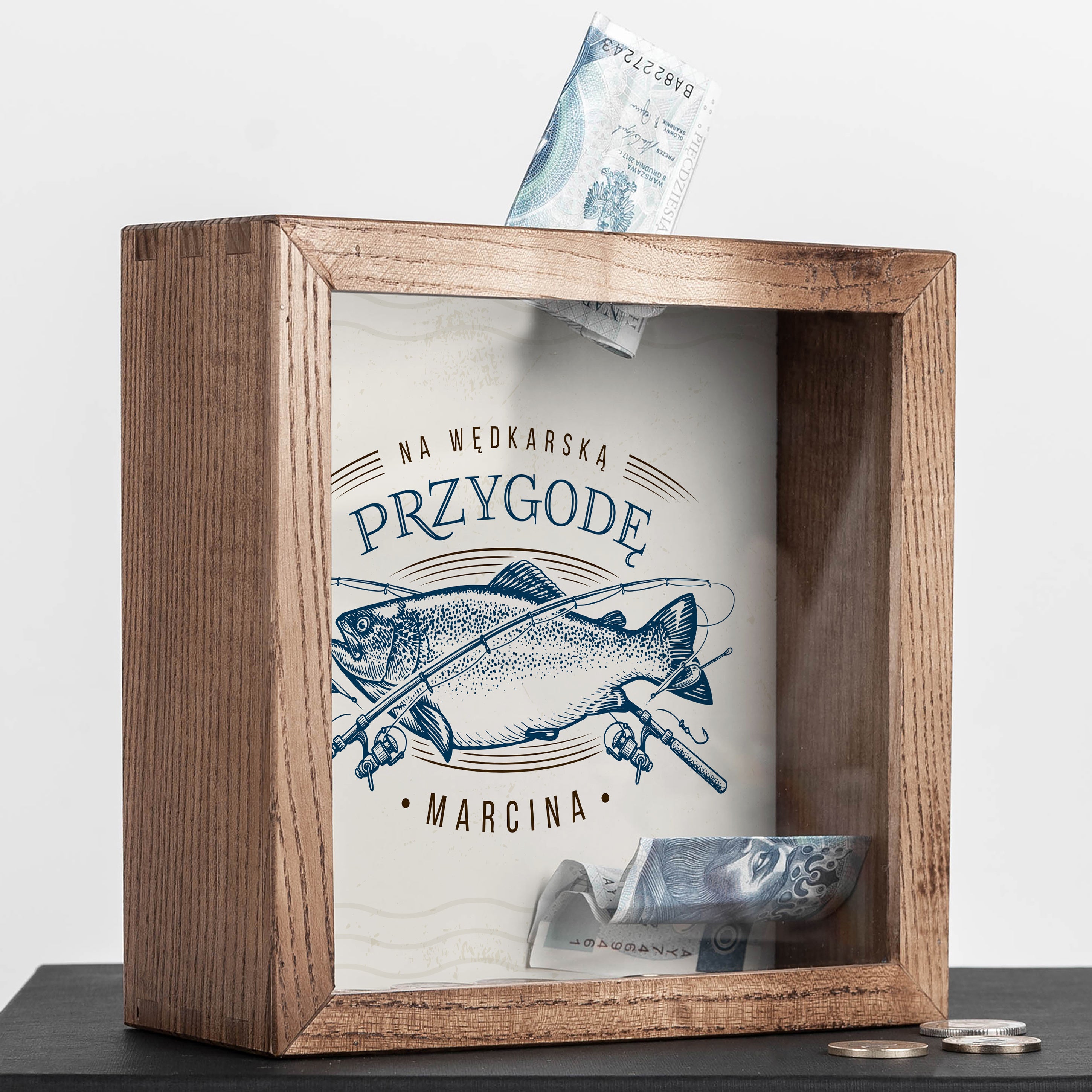 Skarbonka dla wędkarza - personalizowany prezent