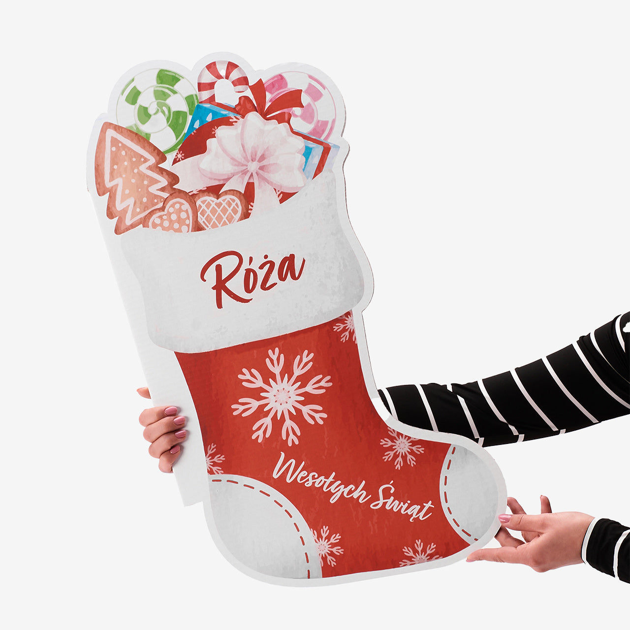 Duża kartka xxl Świąteczna Skarpeta