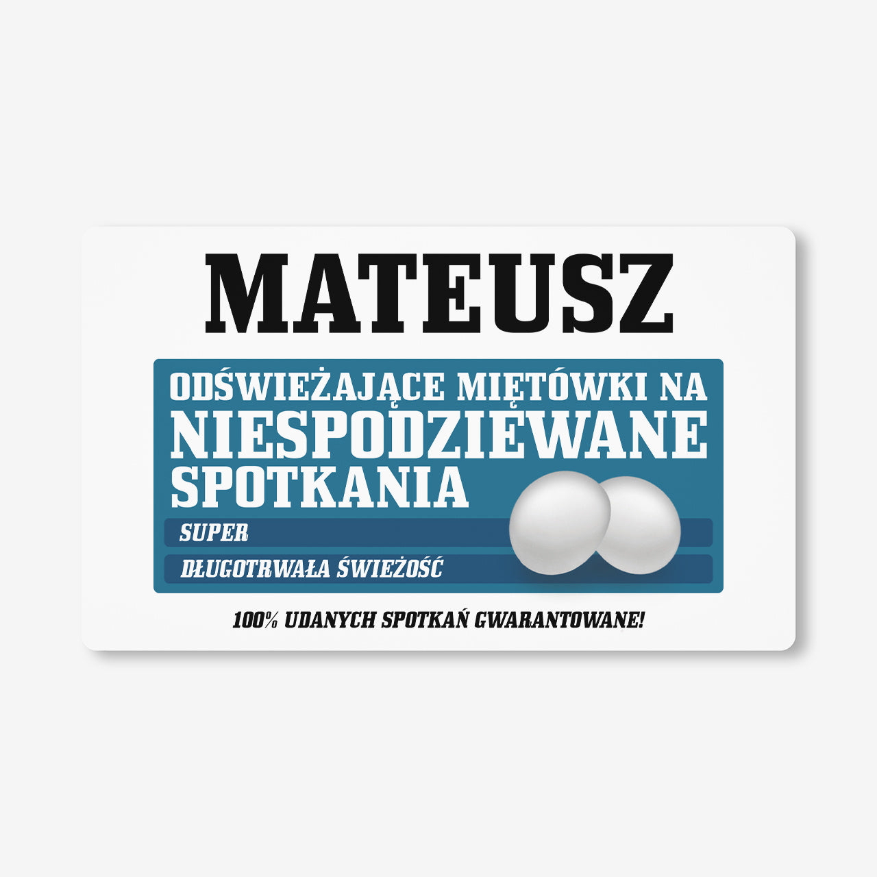 Opakowanie na miętówki/ cukierki z etykietą personalizowaną - śmieszny prezent dla singla