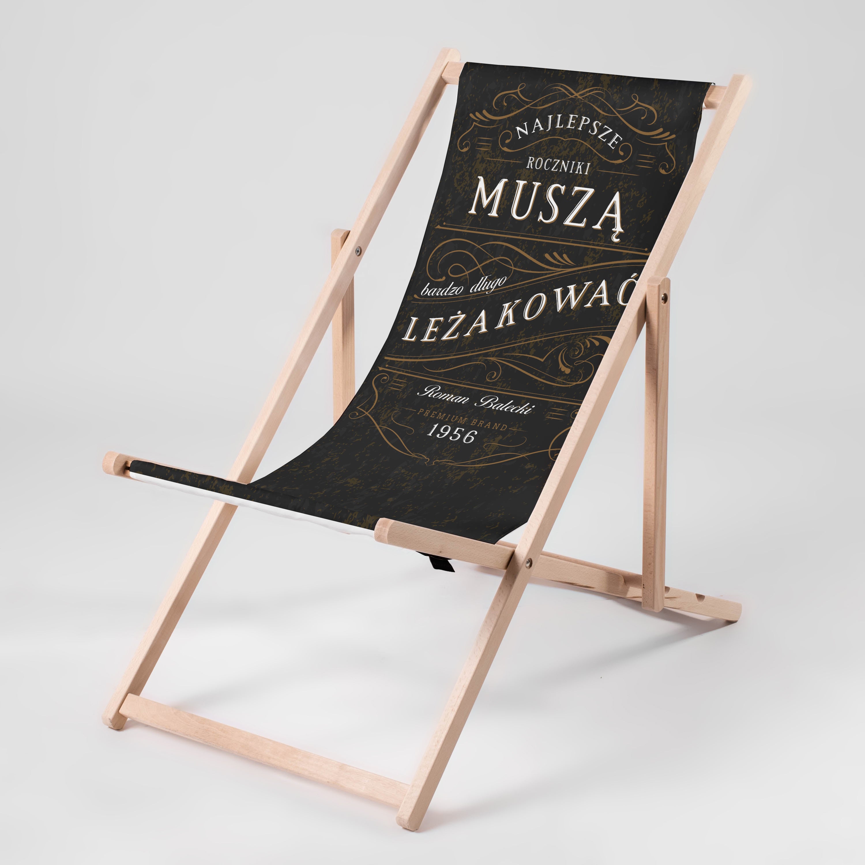 Leżak personalizowany - prezent dla mężczyzny leżak ogrodowy prezent dla męża na urodziny