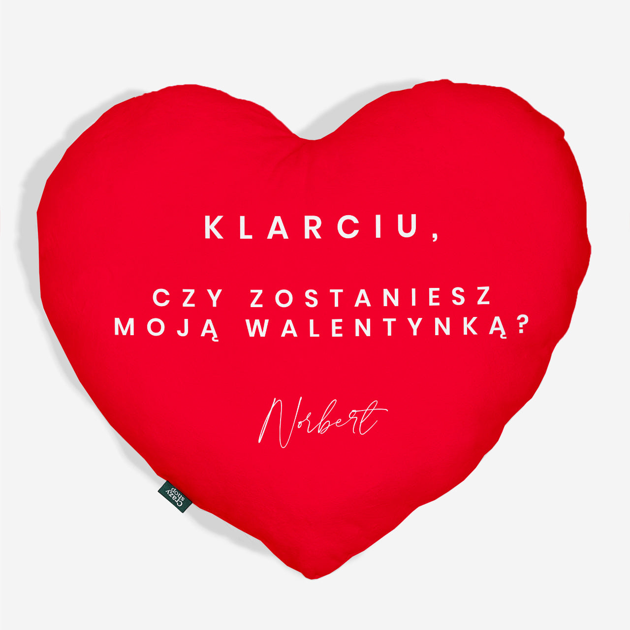 Poduszka w kształcie serca na prezent walentynkowy dla niej