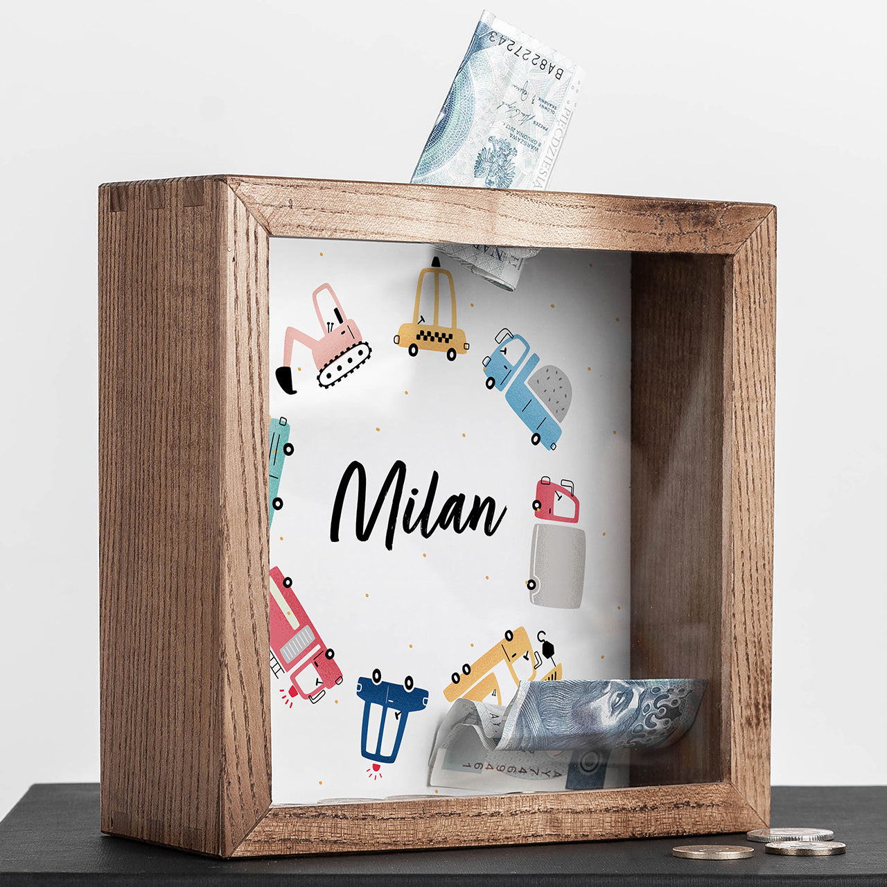 Skarbonka z imieniem dla chłopca prezent dla chłopca skarbonka z imieniem