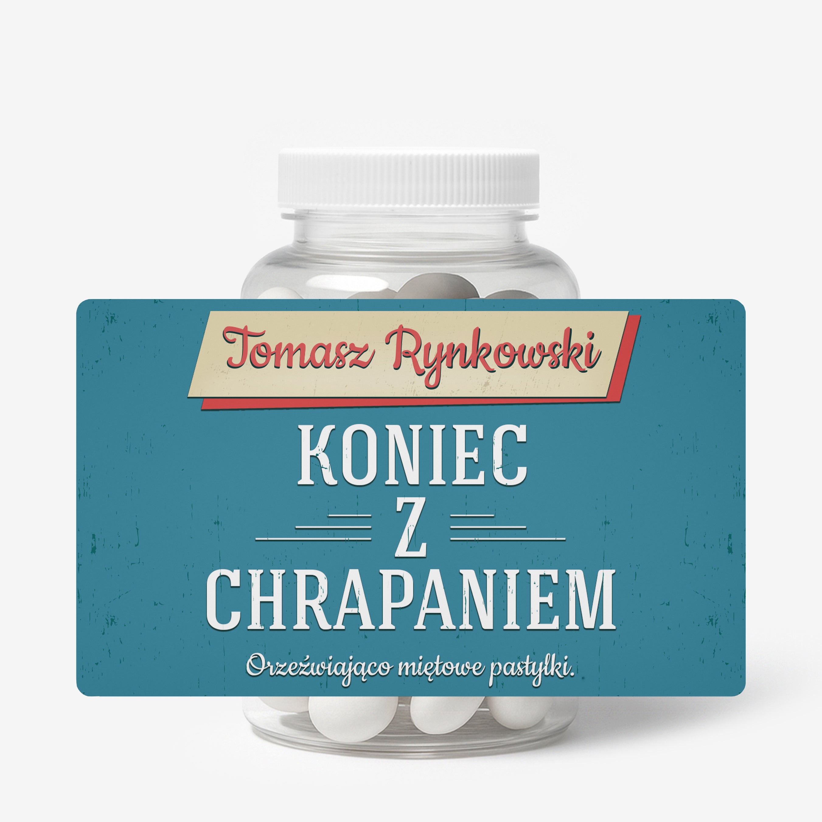 Pojemnik na miętówki z personalizowaną etykietą - śmieszny prezent dla męża