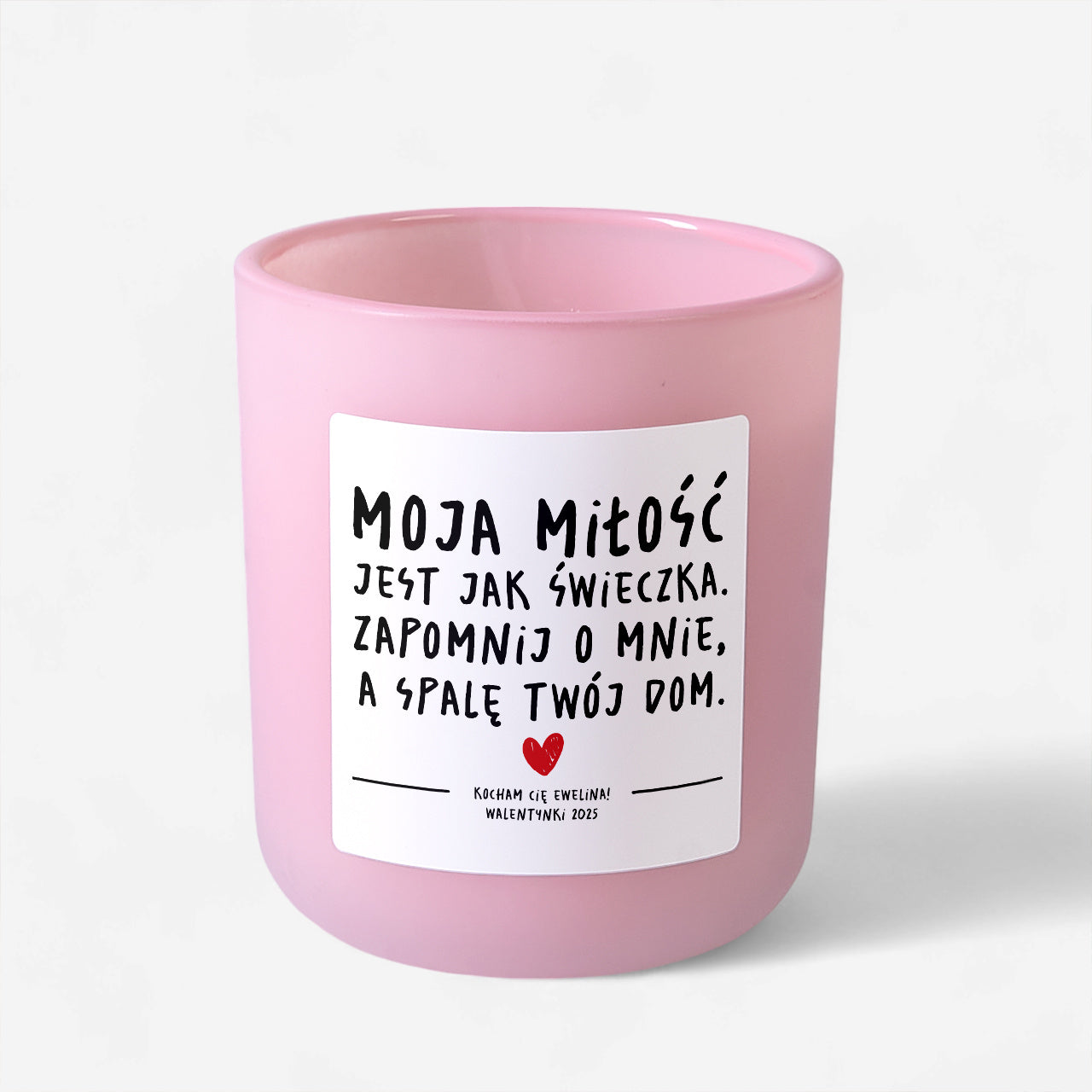 Personalizowana świeczka - Spalę Ci Dom - śmieszny prezent walentynkowy
