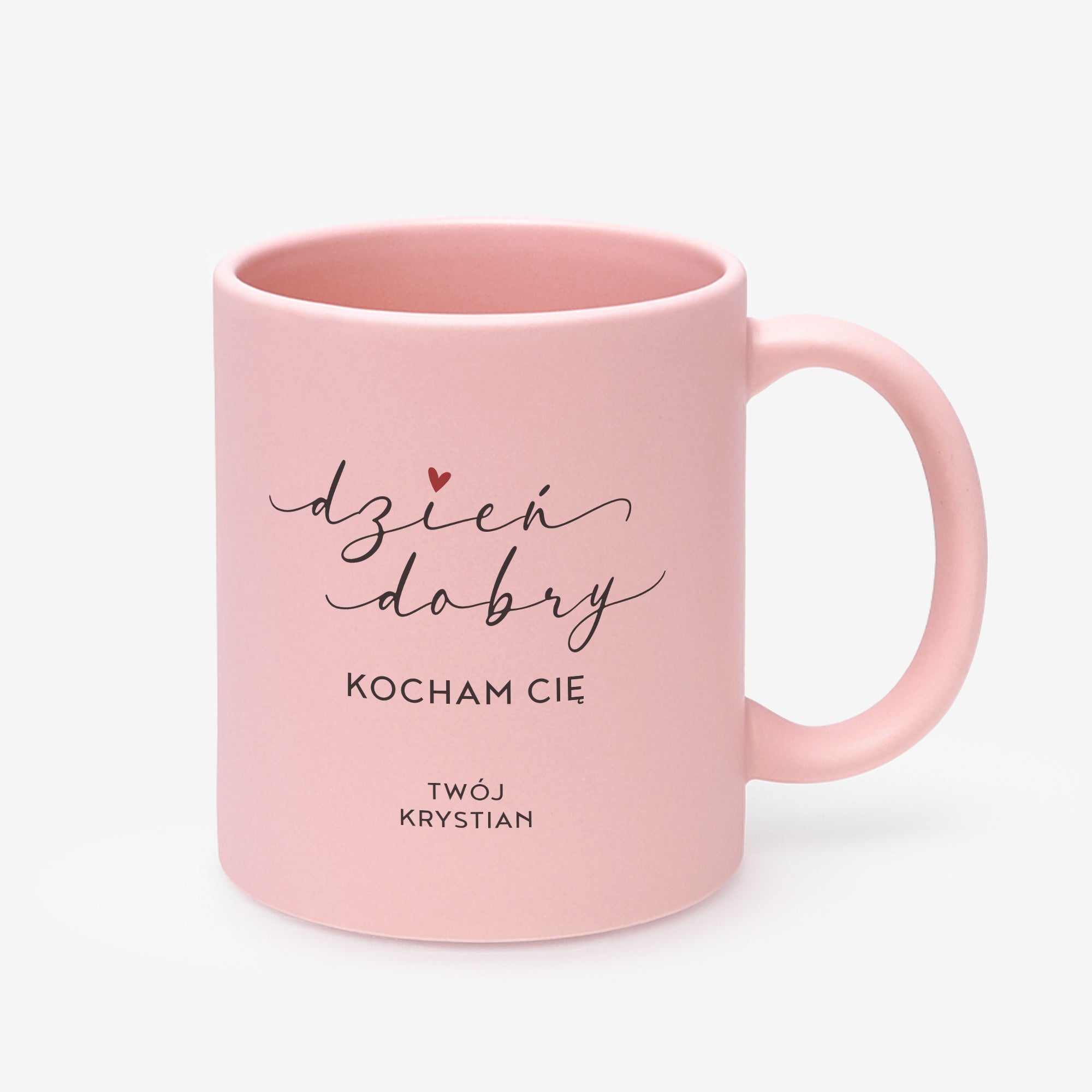 Różowy kubek - prezent dla ukochanej kubek personalizowany kubek na walentynki prezent dla dziewczyny 