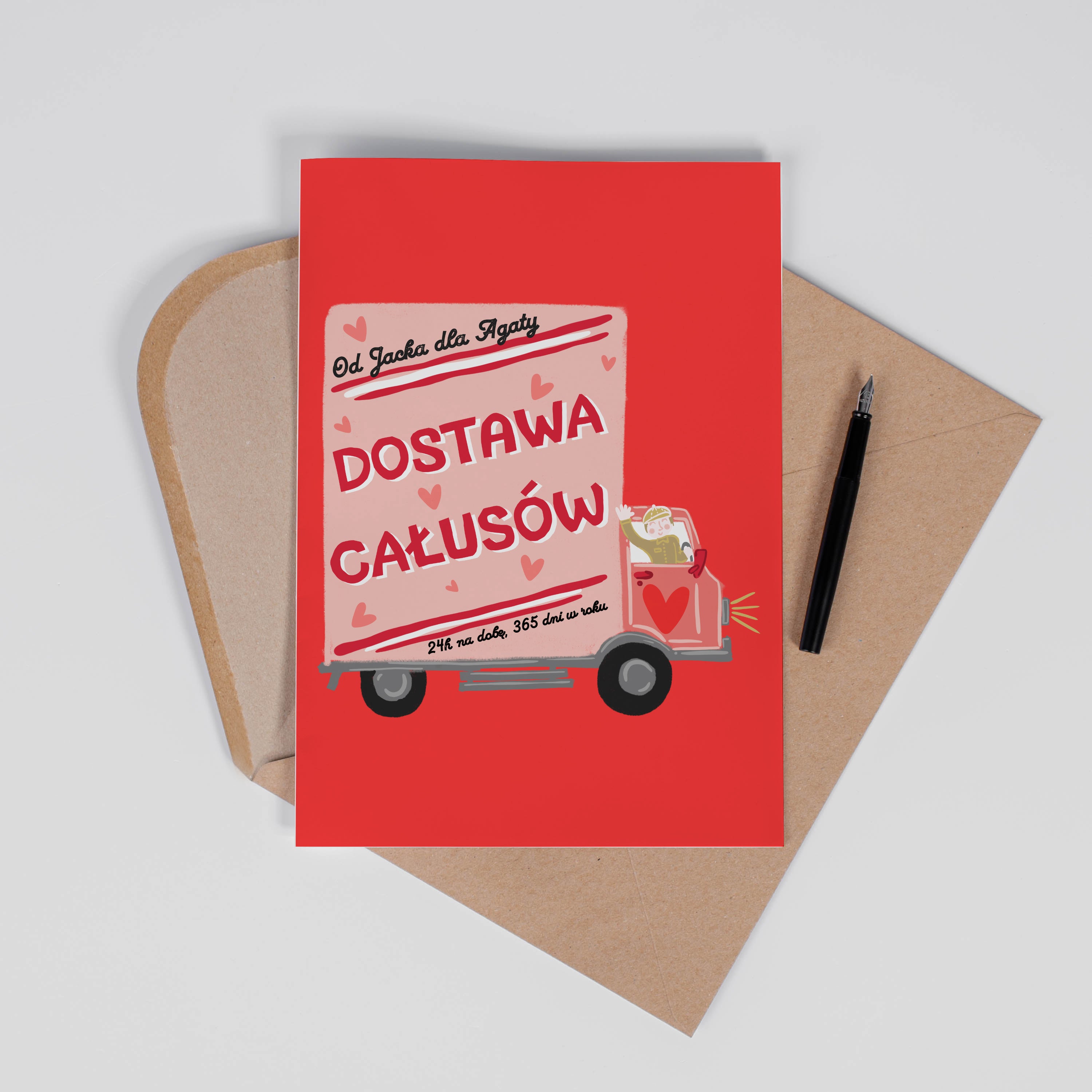 Duża kartka xxl na Walentynki - całusy