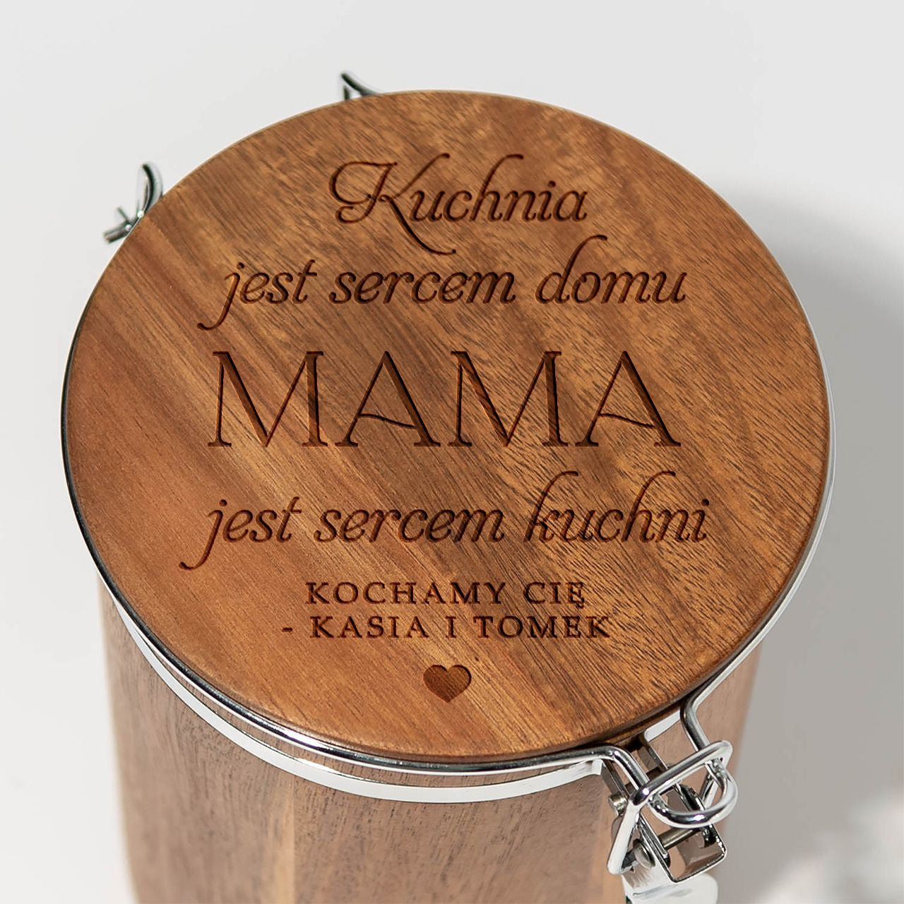 Grawerowana puszka drewniana na prezent dla mamy