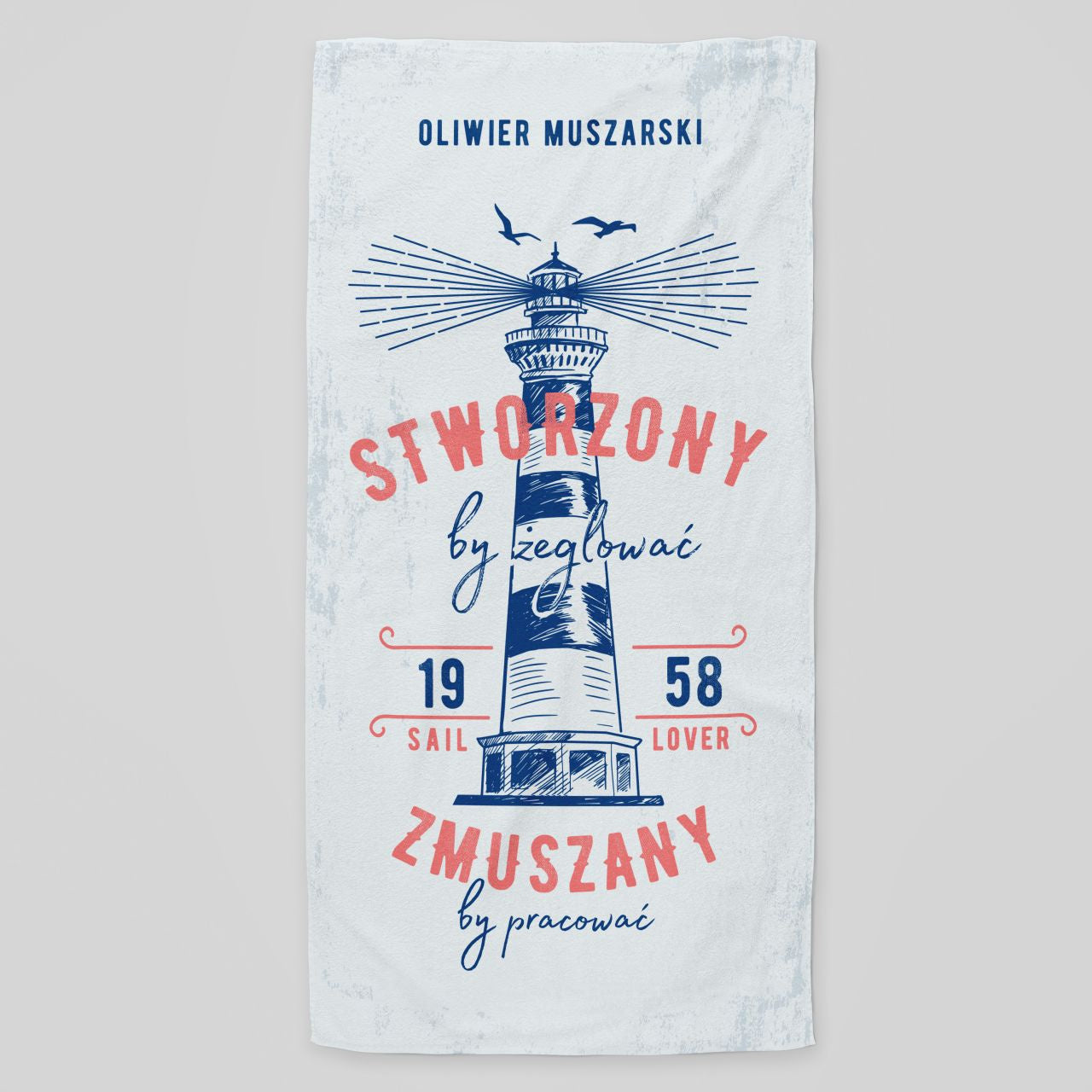 Ręcznik na prezent - Stworzony By Żeglować - prezent dla żeglarza